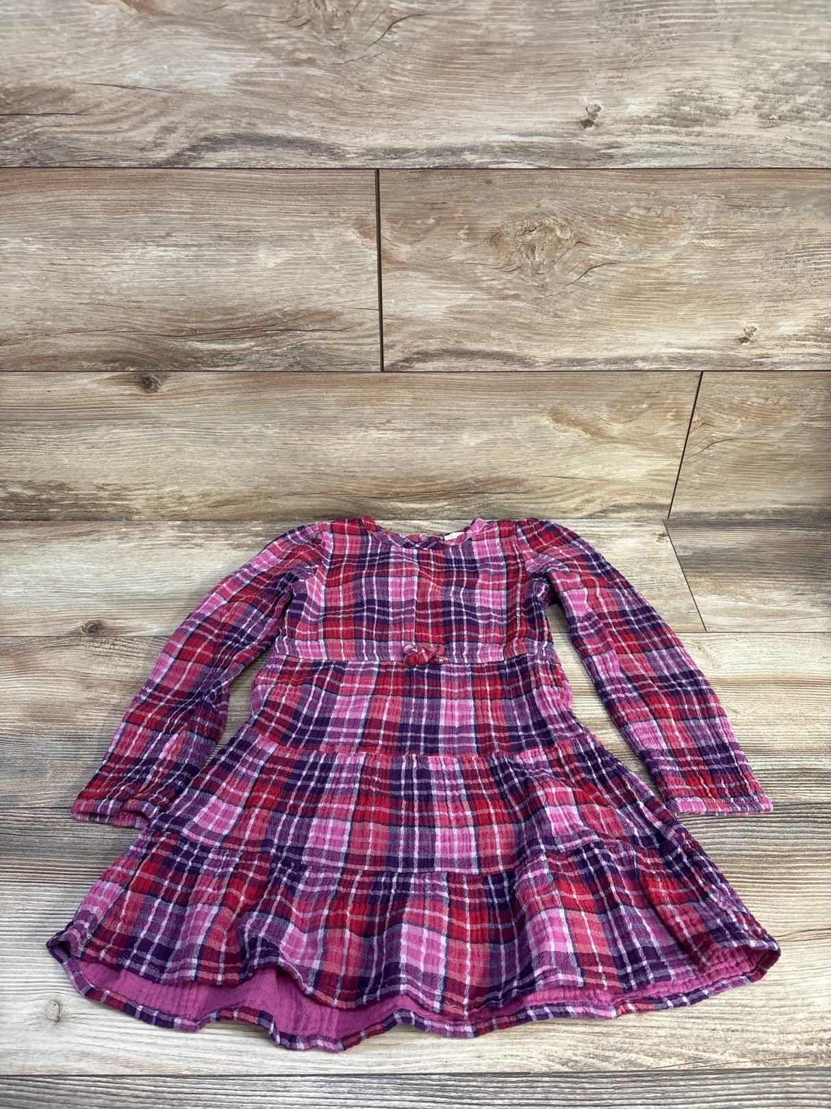 Dip Plaid Long Sleeve Dress Purple sz 5T