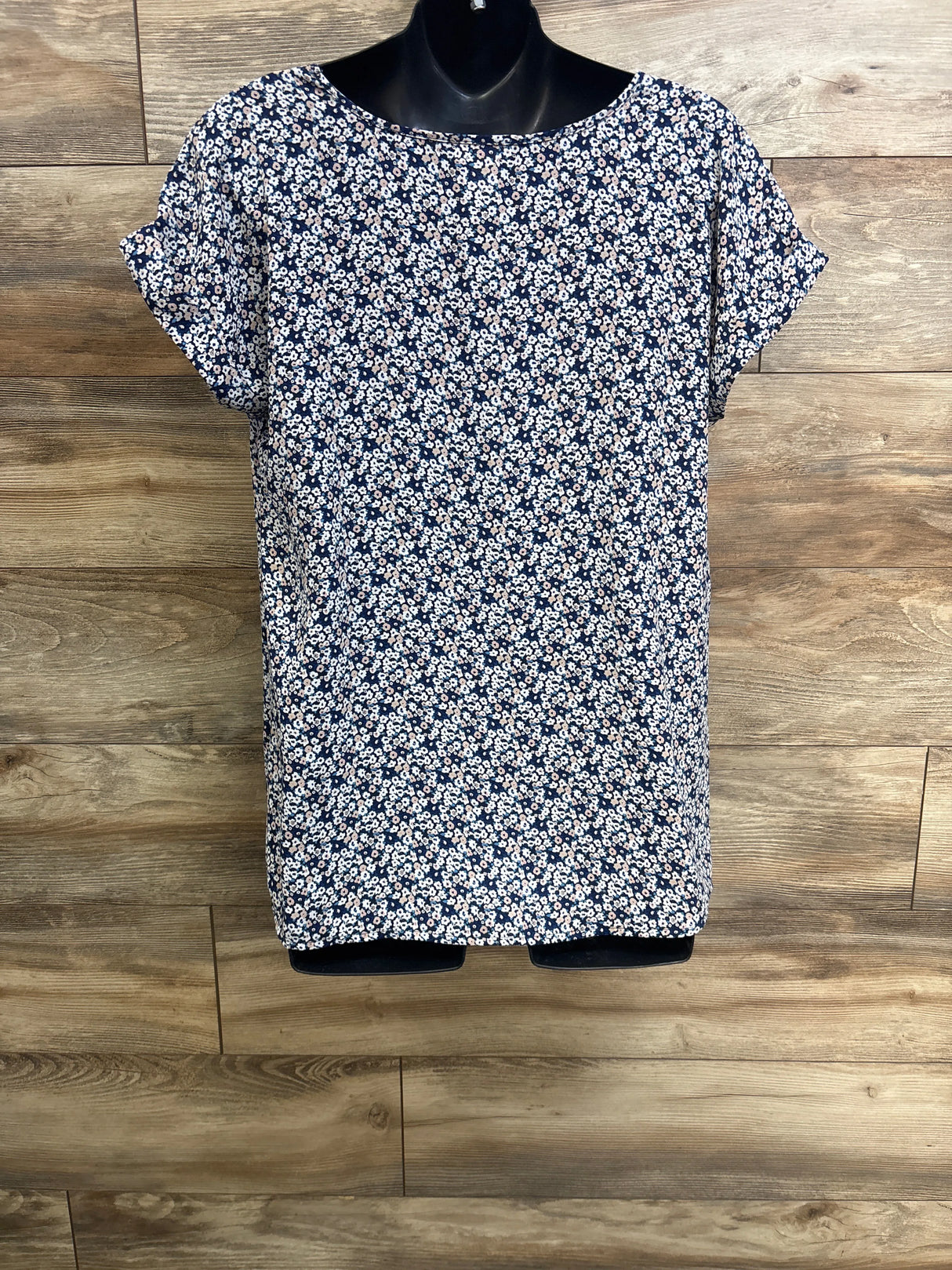 Motherhood Maternity Floral V-Neck Shirt Blue sz Small