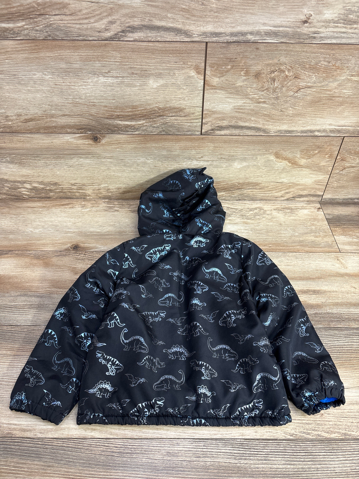Mick Mack Plush Lined Dinosaur Full Zip Jacket Black sz 4T
