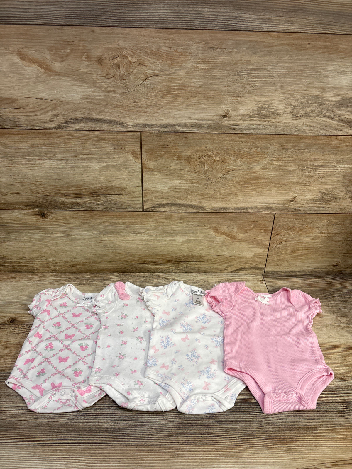 Nicole Miller 4pk Bodysuit Set White sz 3/6m