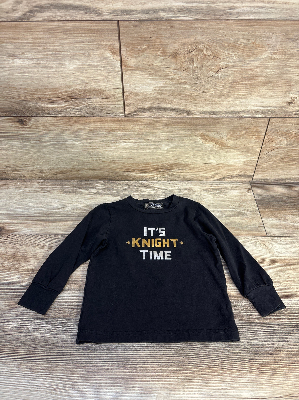 Vegas Golden Knight 'It's Knight Time' Long Sleeve Shirt Black sz 3T