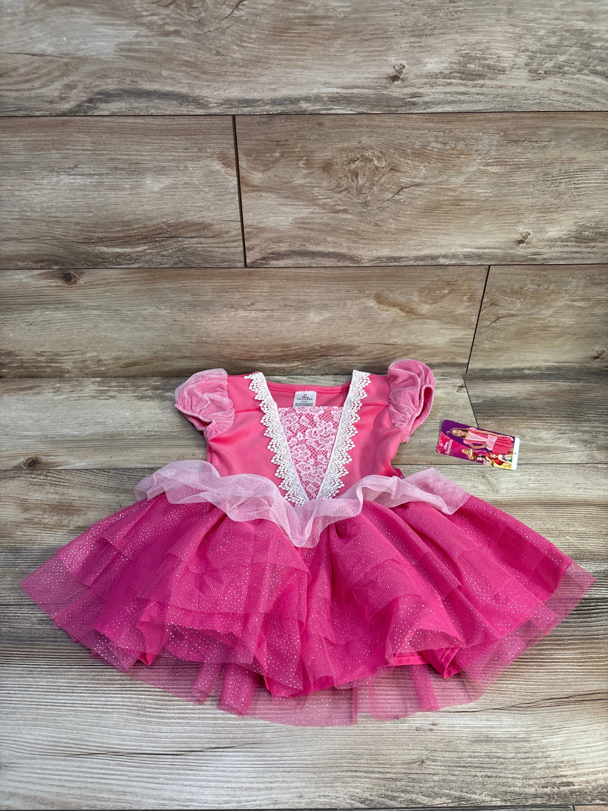 NEW Disney Princess Aurora Puff Sleeve Tutu Dress Pink sz 4T