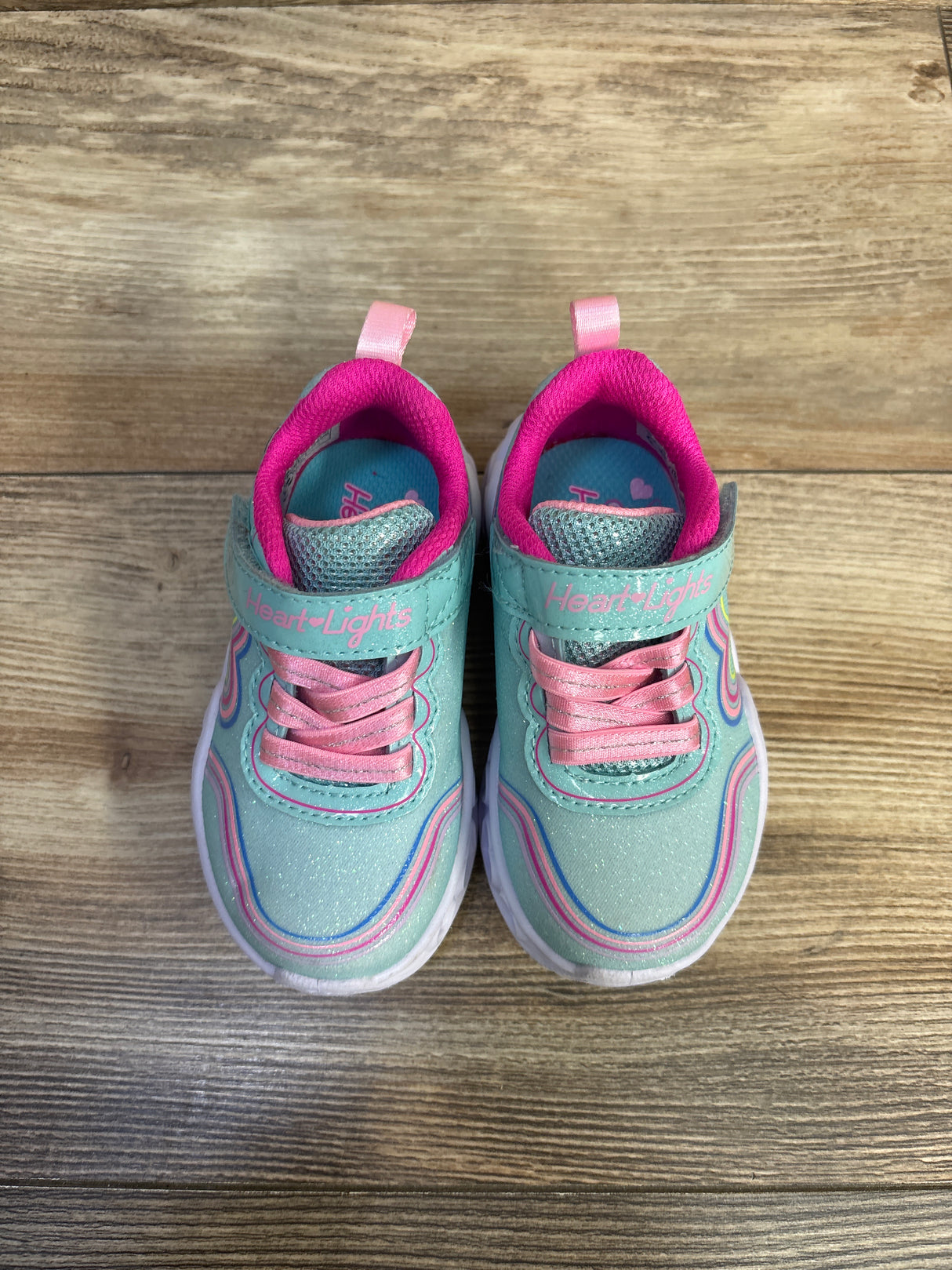 Sketchers Heart Light Up Retro Sneakers Blue sz 5c