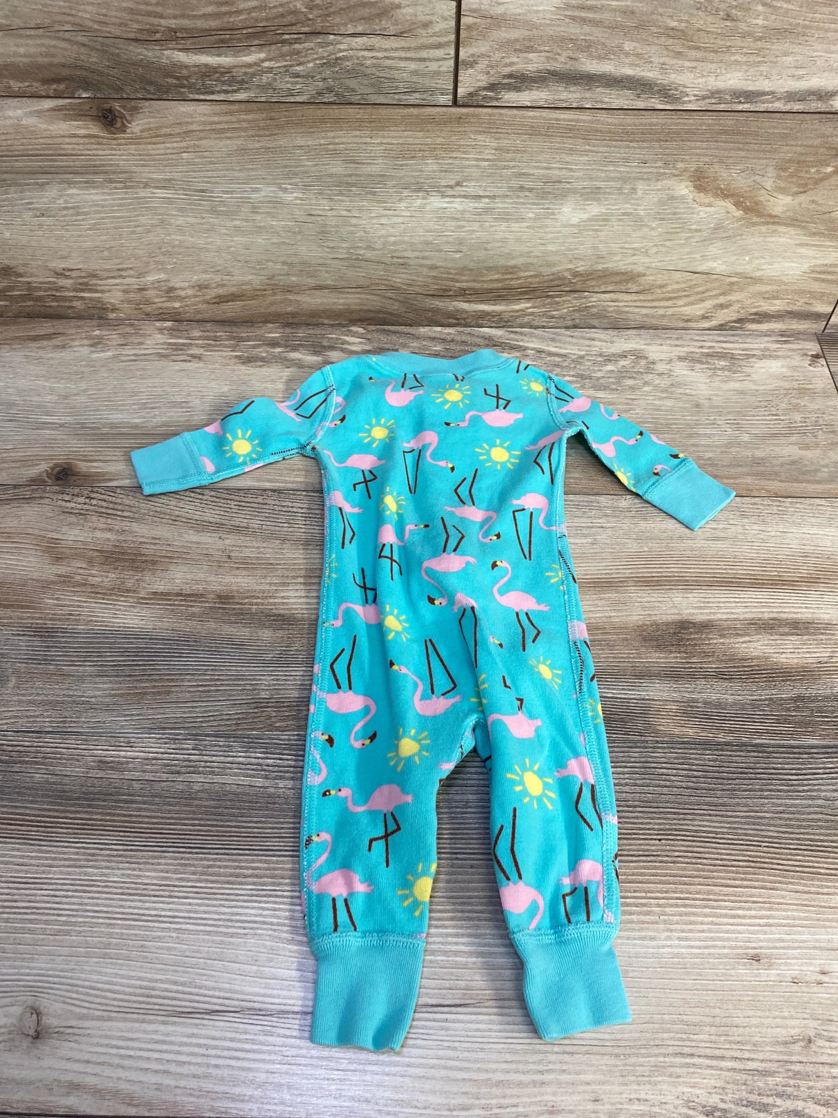 Hanna Andersson Flamingo Sleeper Teal sz 0-3m