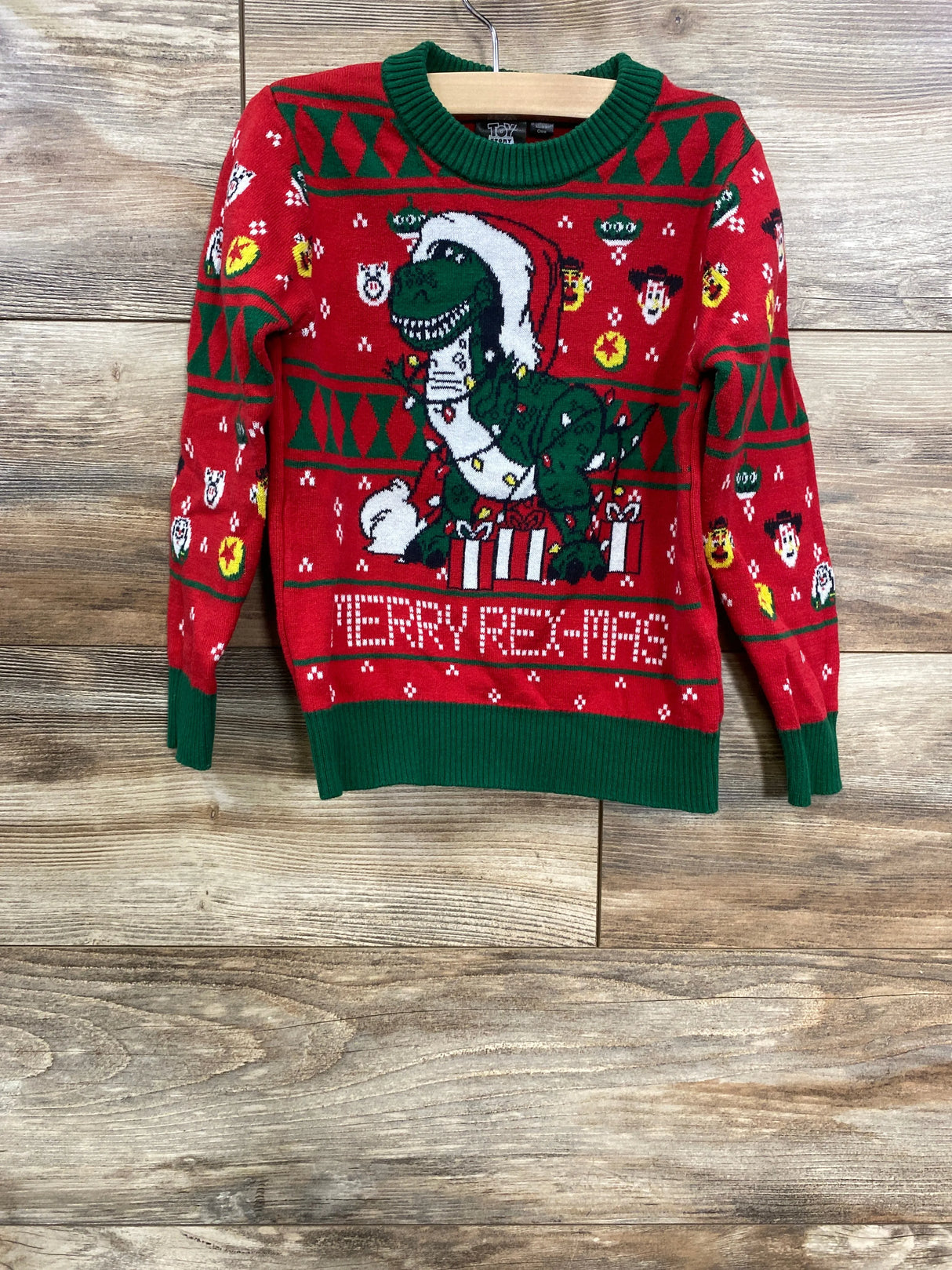 Disney Toy Story Rex Ugly Christmas Sweater Red sz 3T
