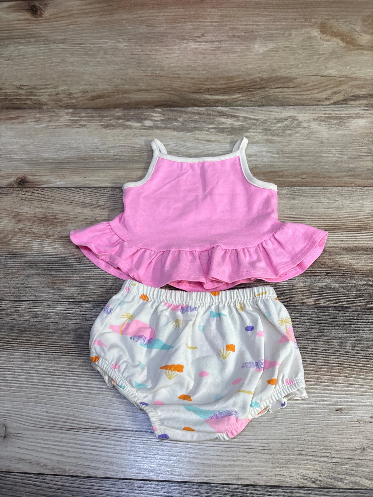 Cat & Jack 2pc Beach Baby Top & Bloomers Pink sz 3-6m