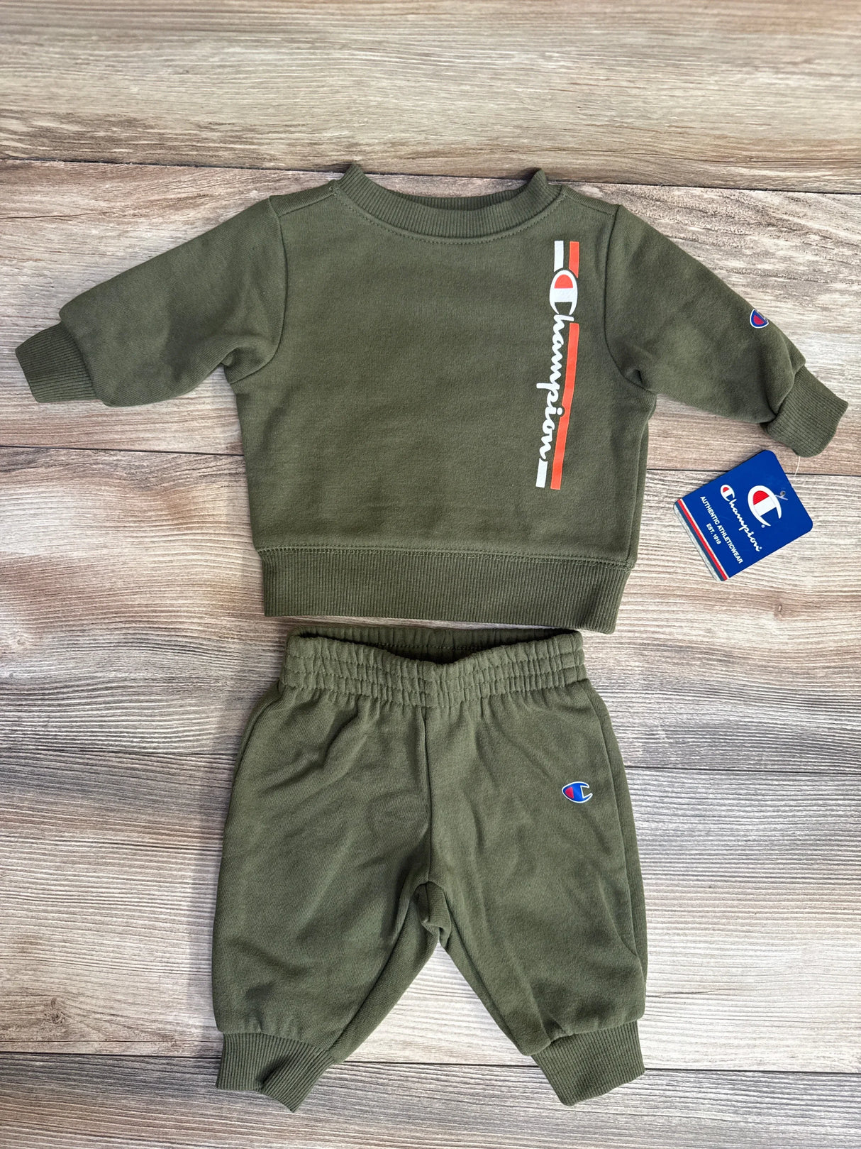 NEW Champion 2pc Pullover Sweatshirt & Joggers Green sz 0/3m