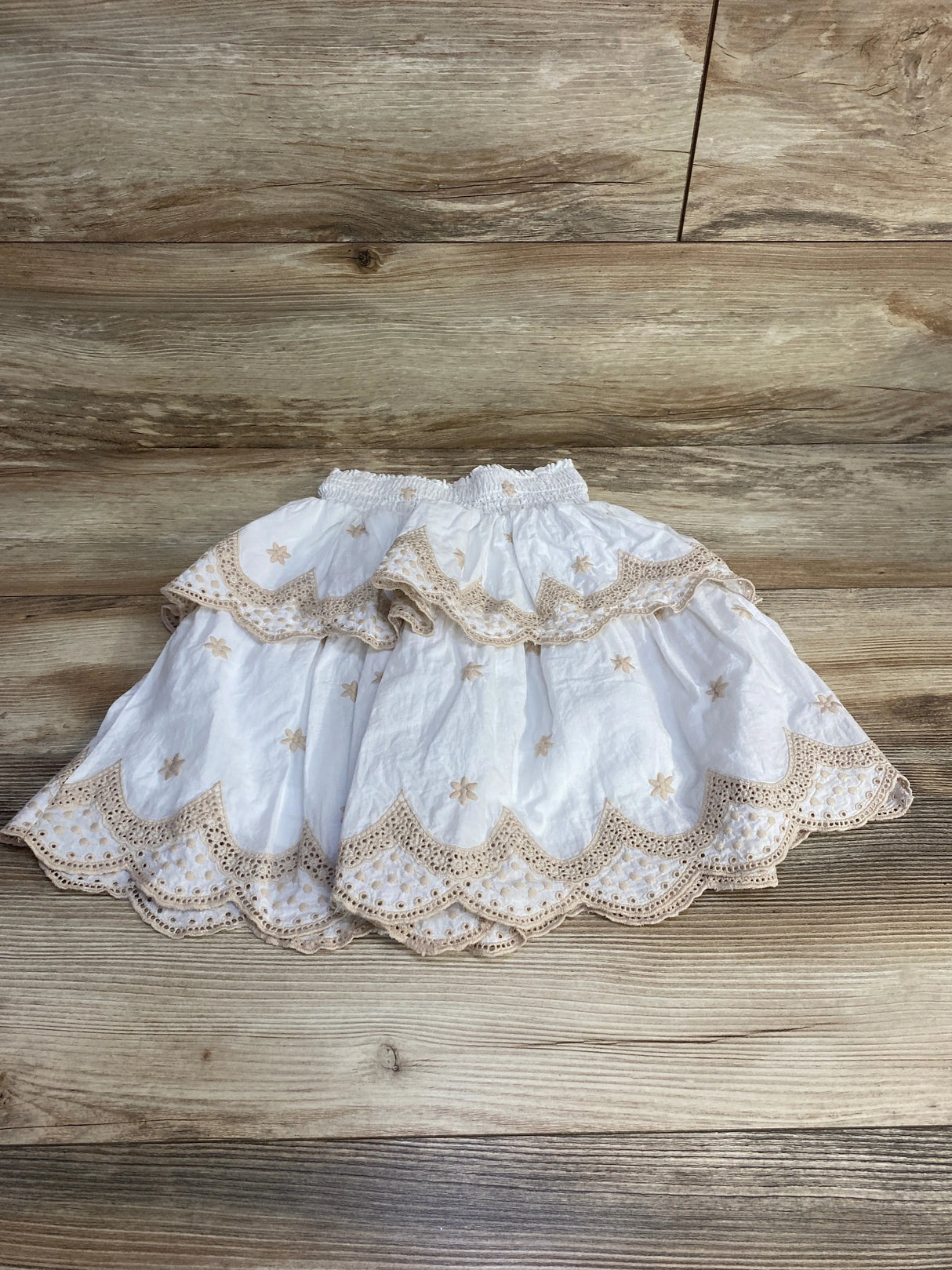 Kidichic Embroidered Tiered Skirt White sz 5T - Me n Mommy To Be