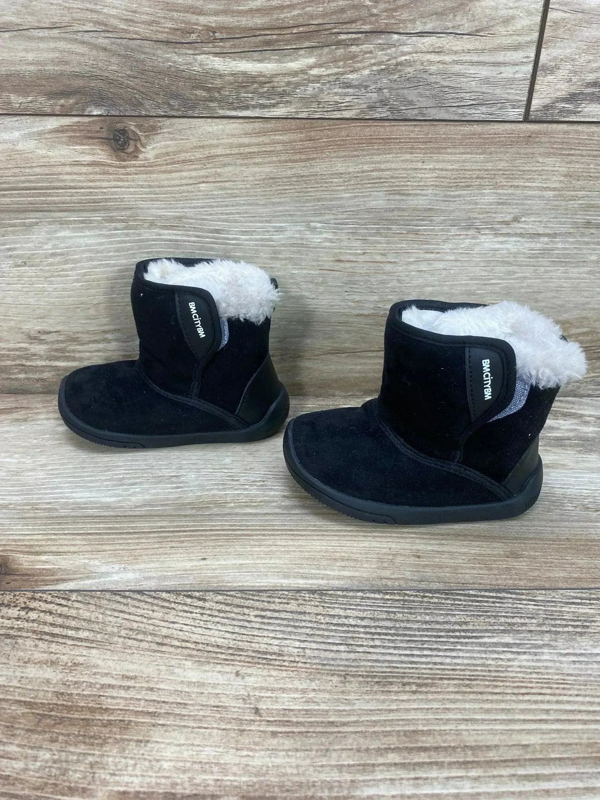 BMCiTYBM Winter Fur Lined Baby Snow Boots Black Sz 7c - Me n Mommy To Be
