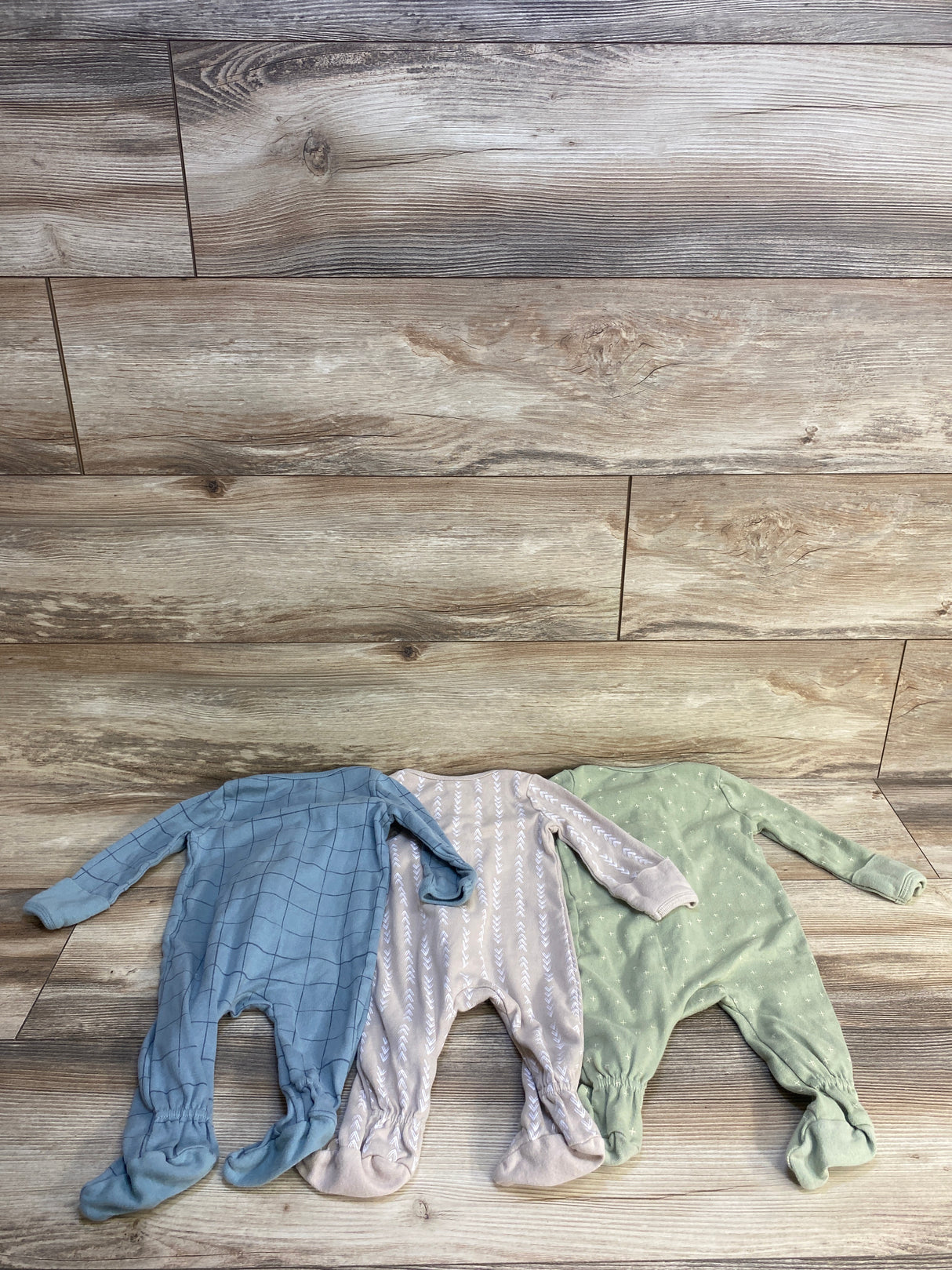 Cloud Island 3pk Sleeper Set Light Blue sz 3-6m