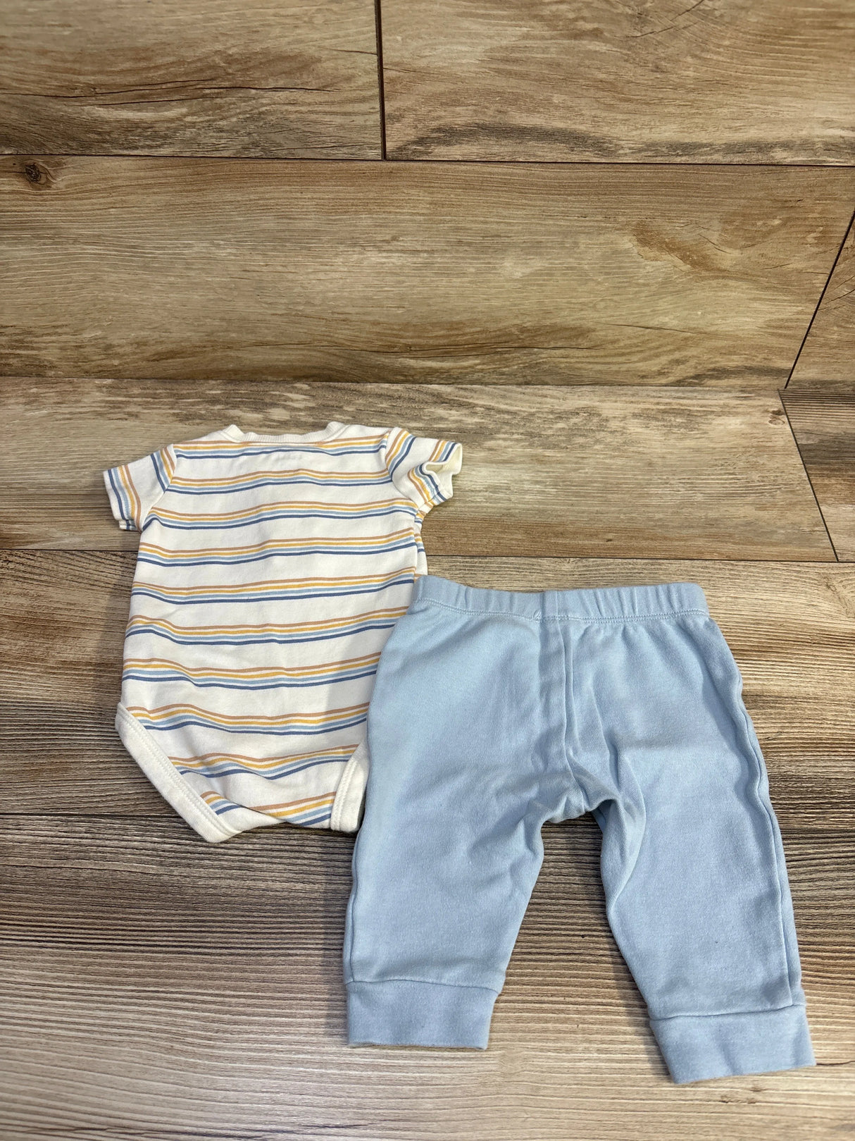 Pekkle 2pc Henley Bodysuit & Bottoms Set White sz 3m