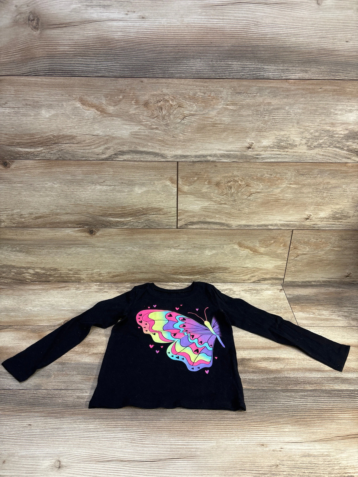 Children's Place Butterfly Shirt Black sz 4T