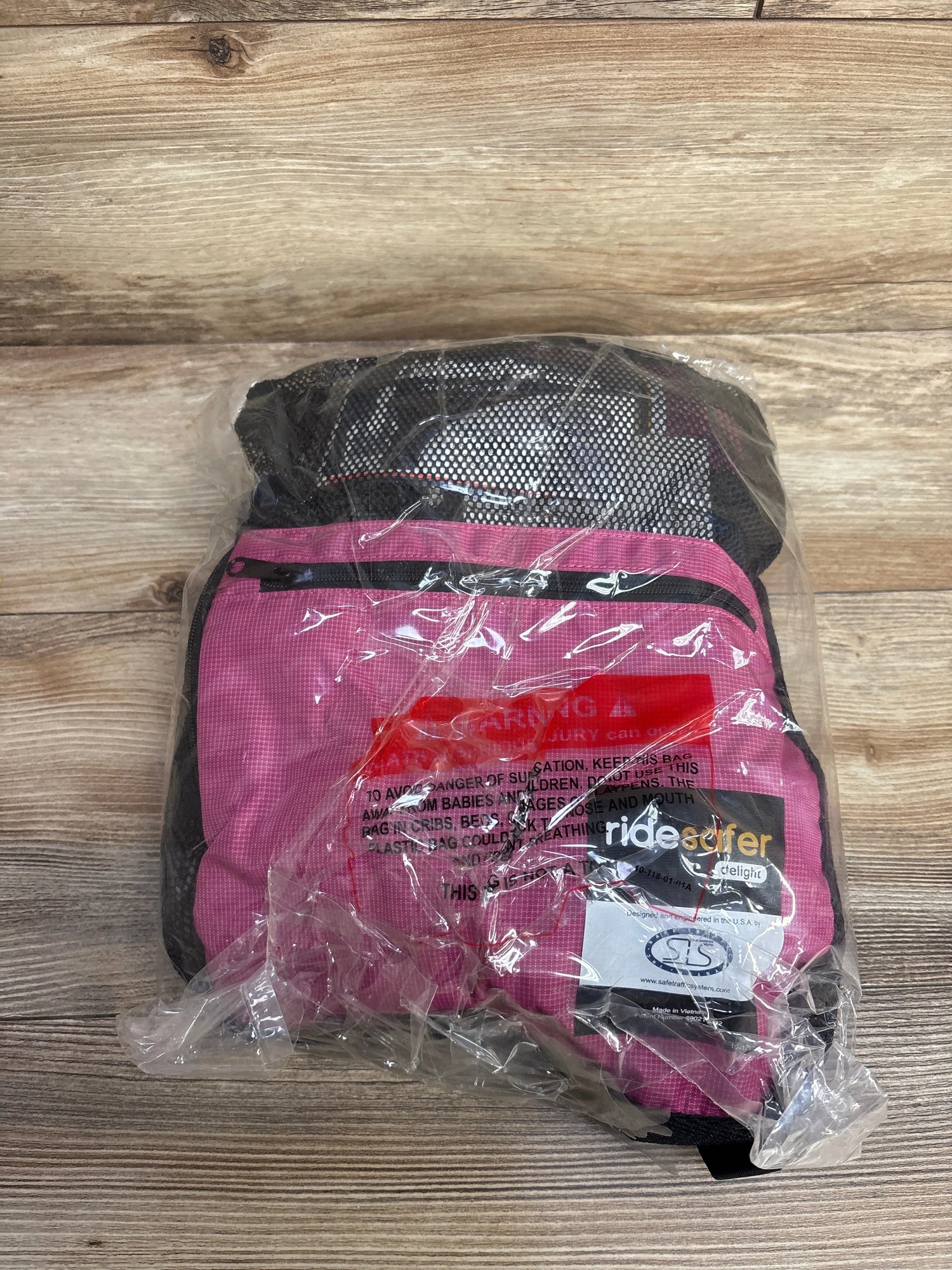 RideSafer Lightweight, Compact, Portable Car Seat in Pink Large