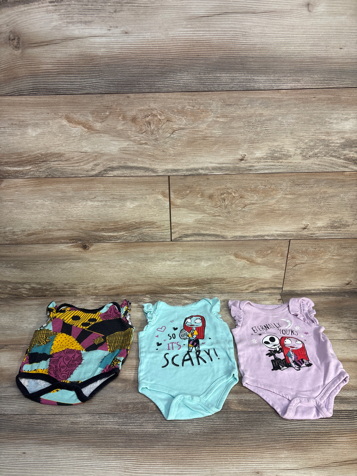 Disney Tim Burton's The Nightmare Before Christmas 3pk Bodysuits Purple sz 3-6m