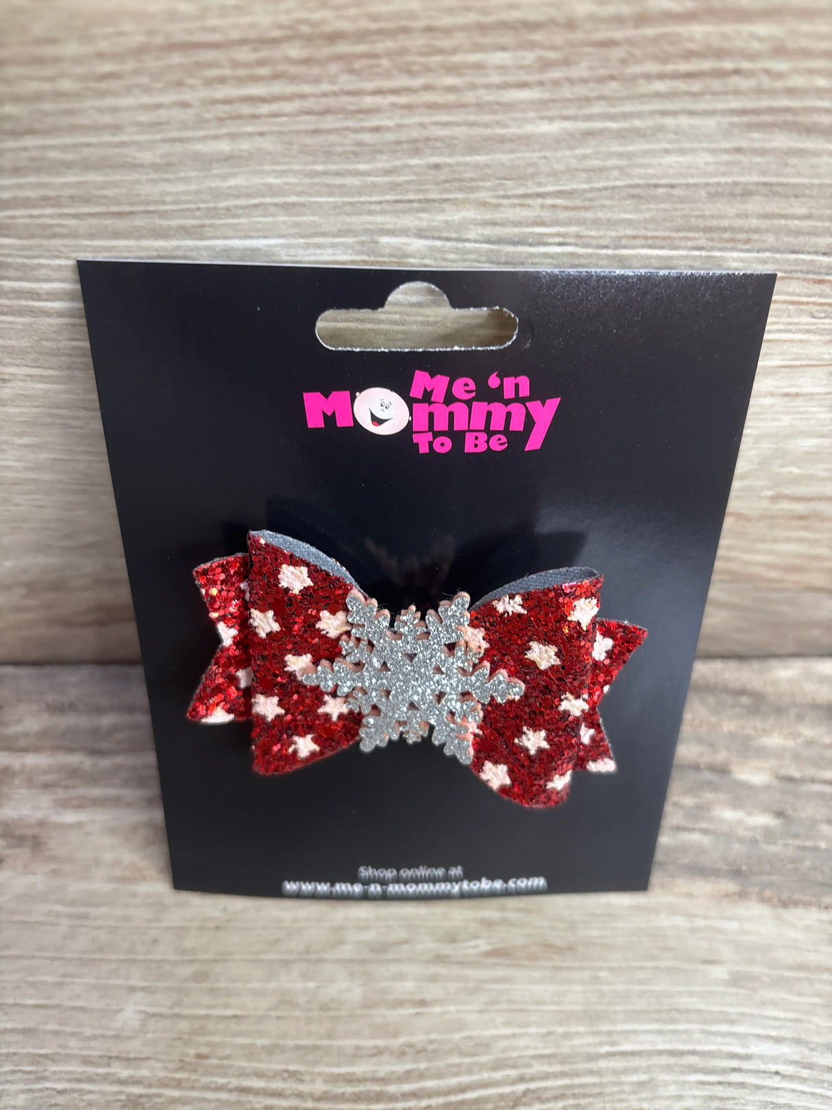 NEW Double-Layer Glitter Hair Bow w/ Snowflake Applique