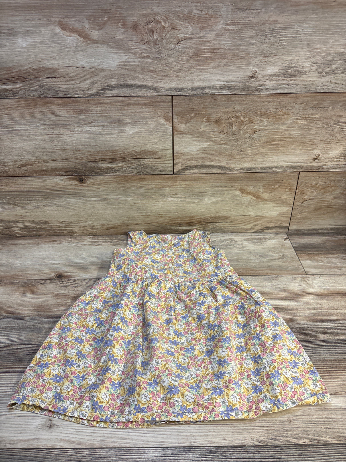 H&M Light Yellow Sleeveless Floral Dress sz 4T