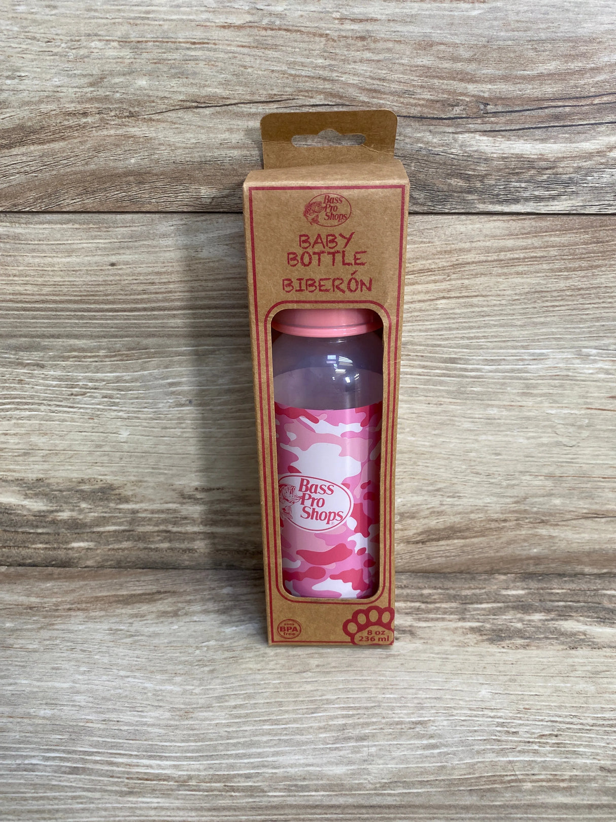 Bass Pro Shops 8oz Baby Bottle, Pink Camo - Me n Mommy To Be