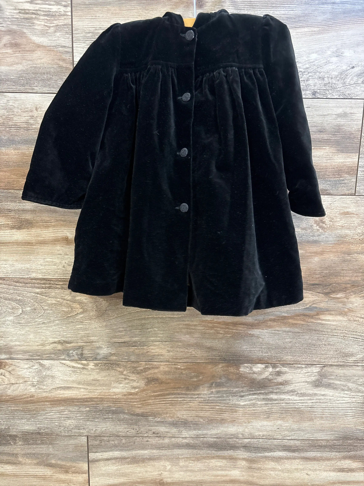 St. Michael from Marks & Spencer Velvet Hooded Button Jacket Black sz 12-18m