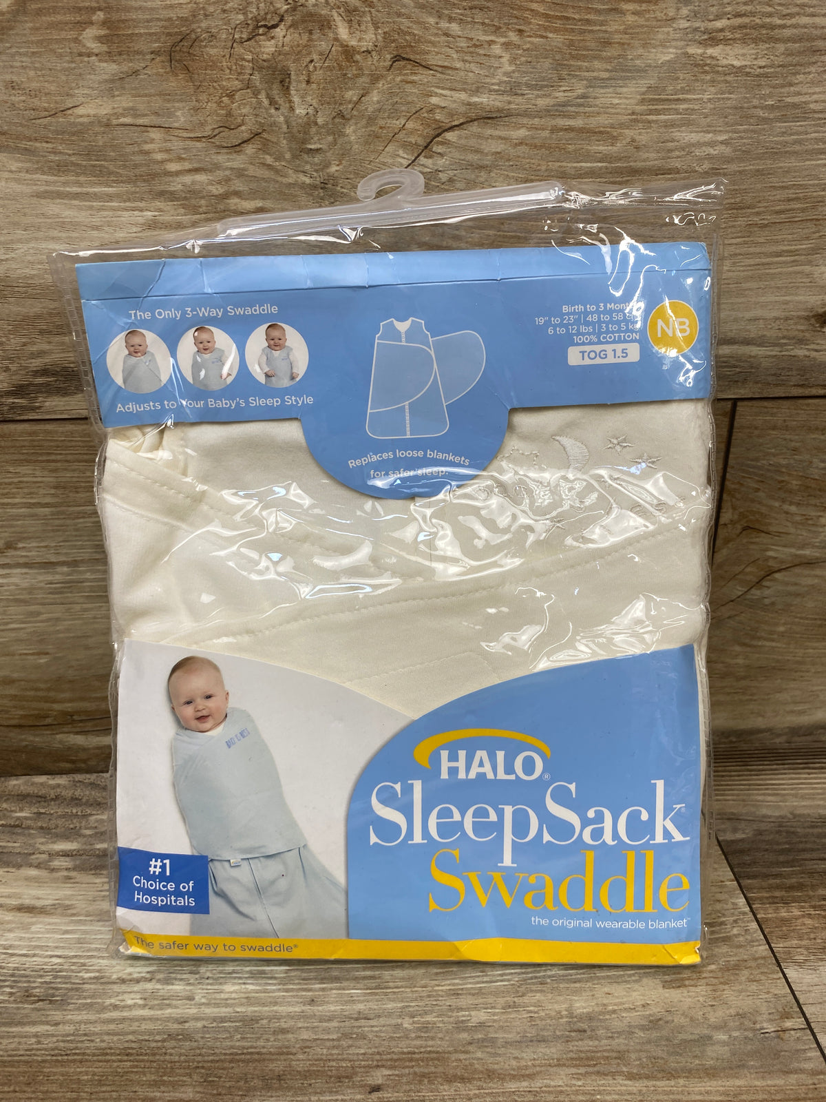 NEW Halo 1.5TOG SleepSack Swaddle White sz 0-3m