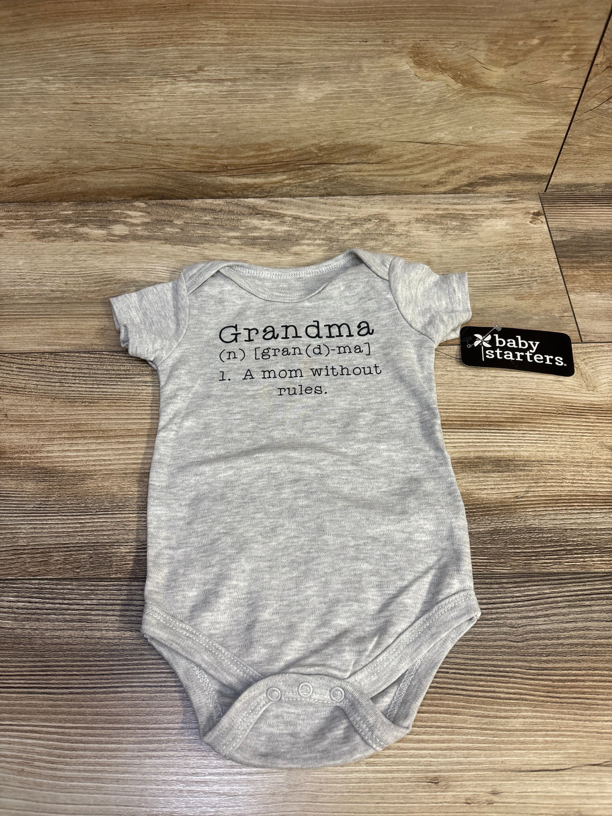 NEW Baby Starters Grandma Bodysuit Grey sz 12m