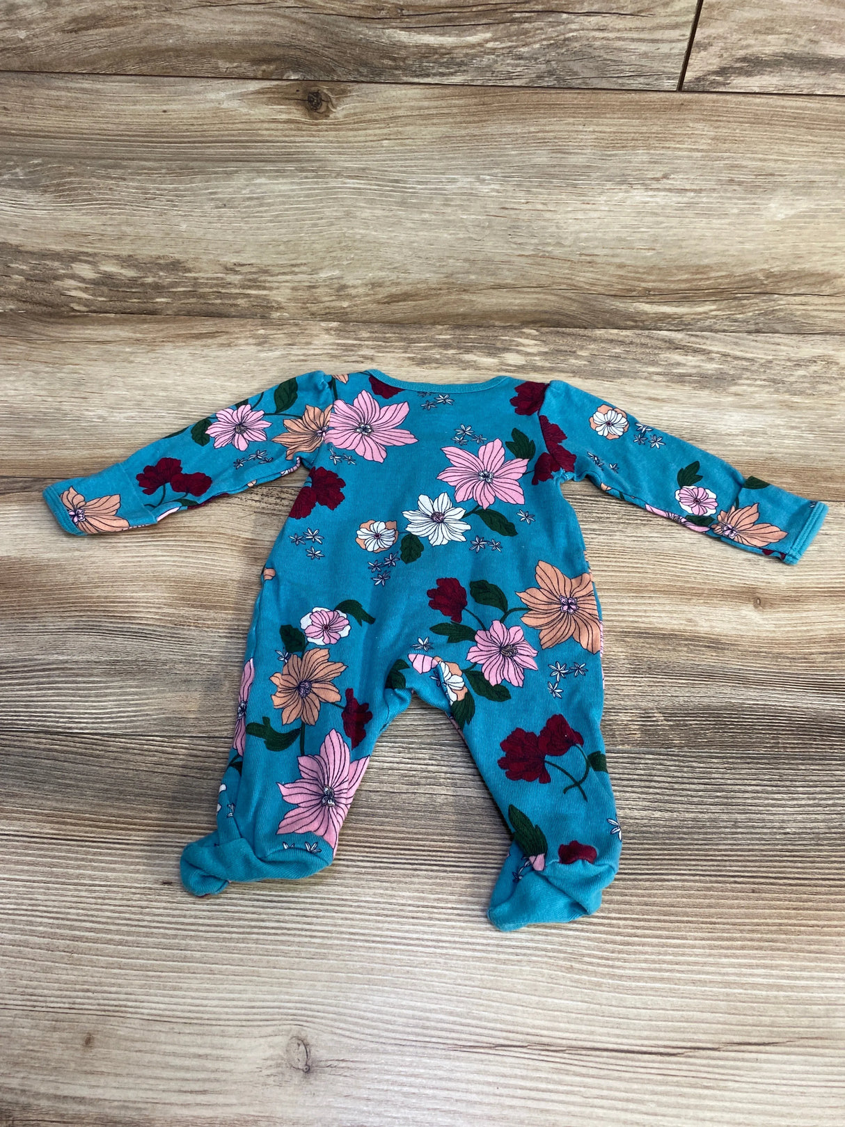 Carter's Floral Sleeper Blue sz Newborn - Me n Mommy To Be
