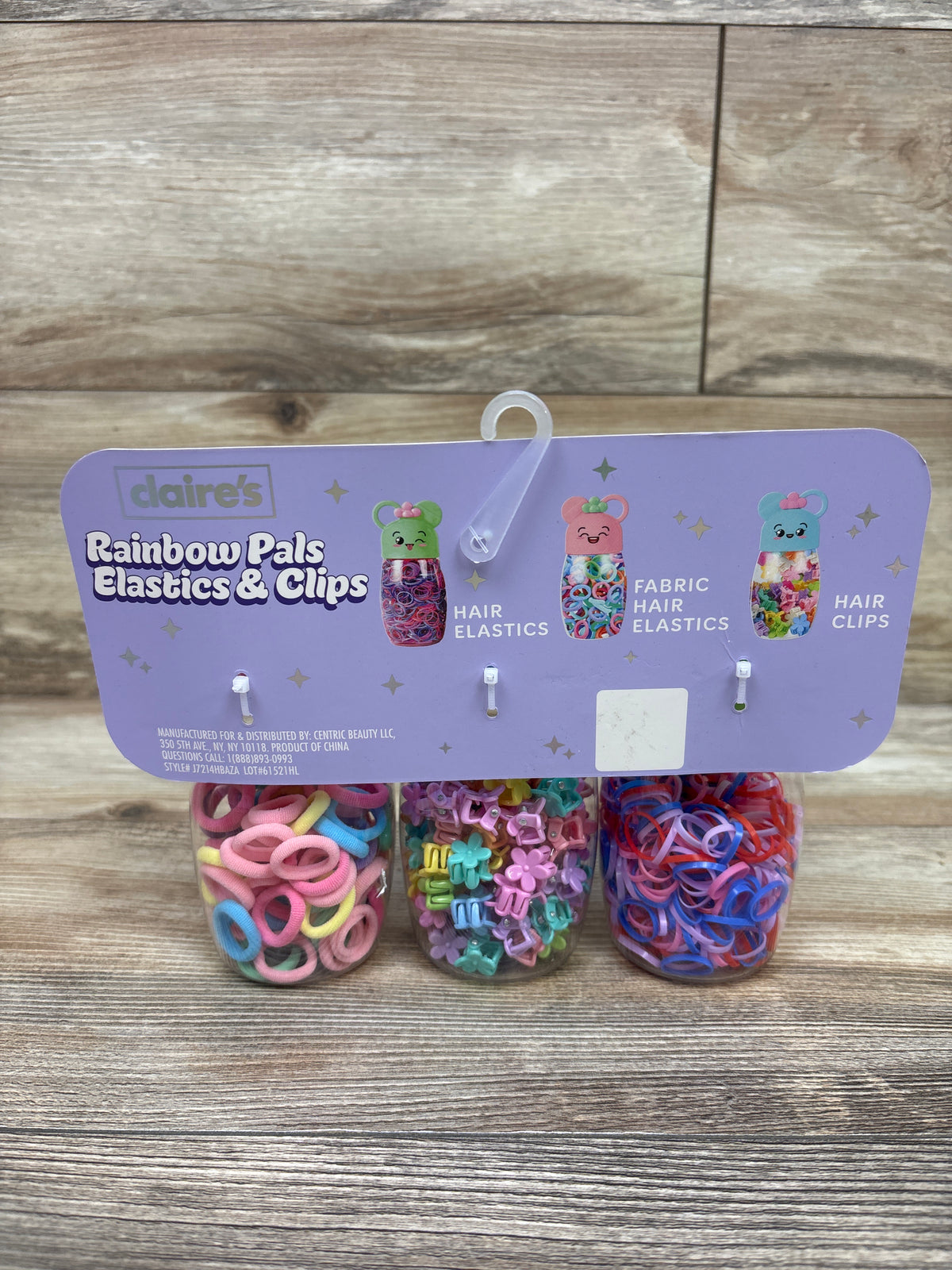 NEW Claire's 3pc Rainbow Pals Elastics & Clips