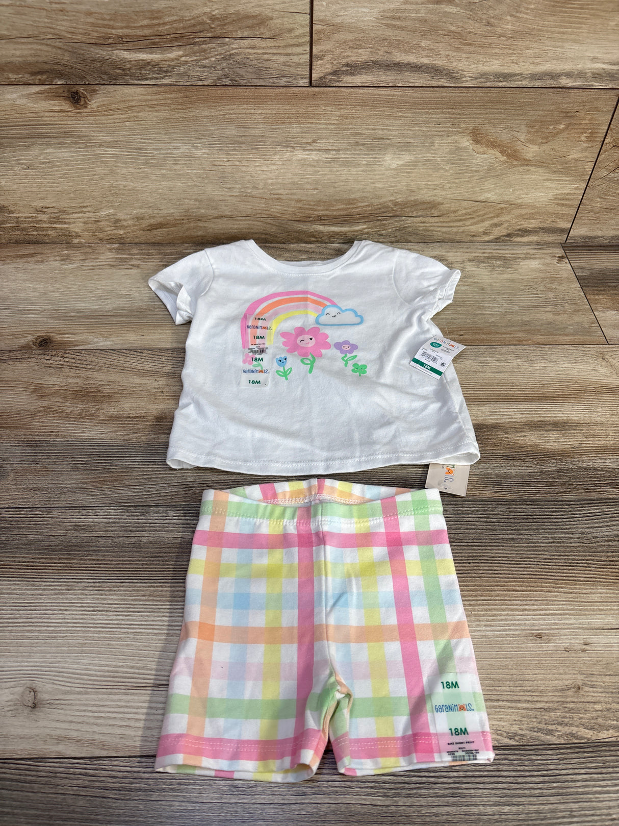 NEW Garanimals 2pc Shirt & Shorts Set White sz 18m