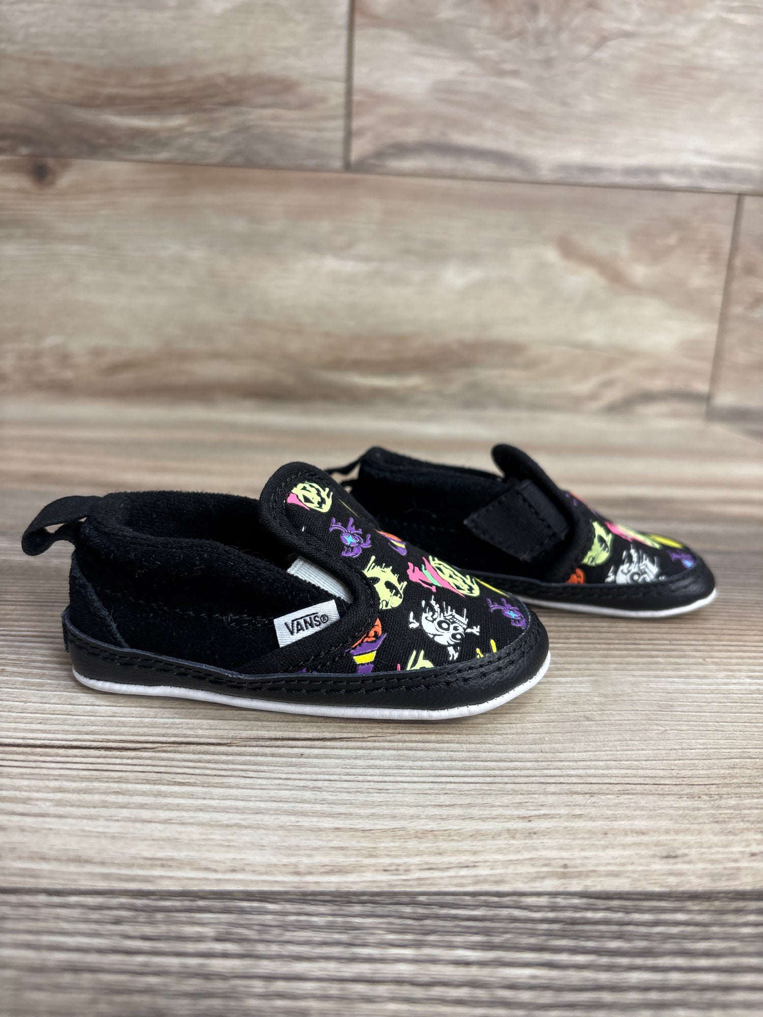 Vans Slip On V Crib Shoes Halloween Print sz 3c