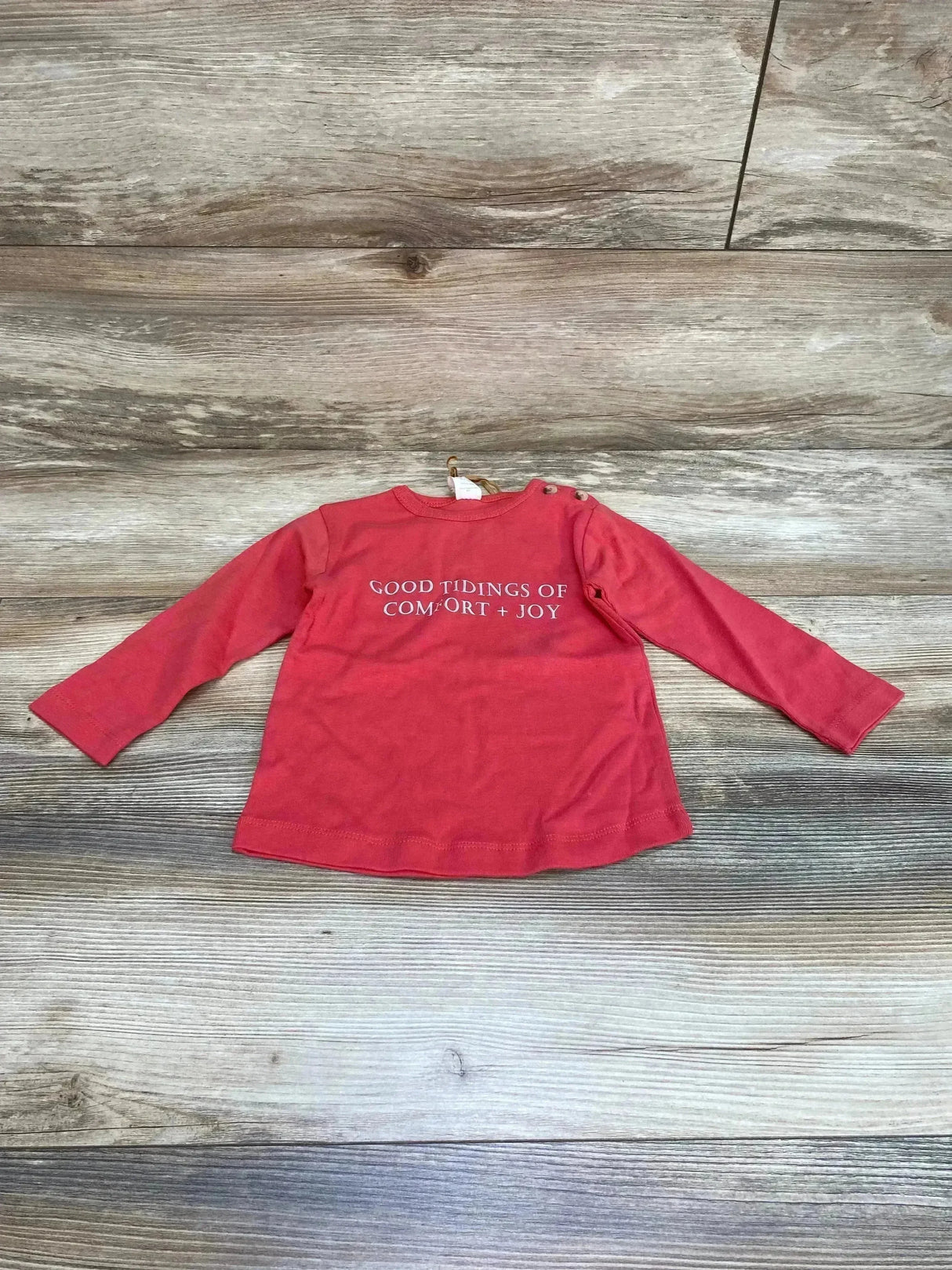 NEW Kate & Quinn Good Tidings of Comfort + Joy Shirt Red sz 18-24m - Me n Mommy To Be
