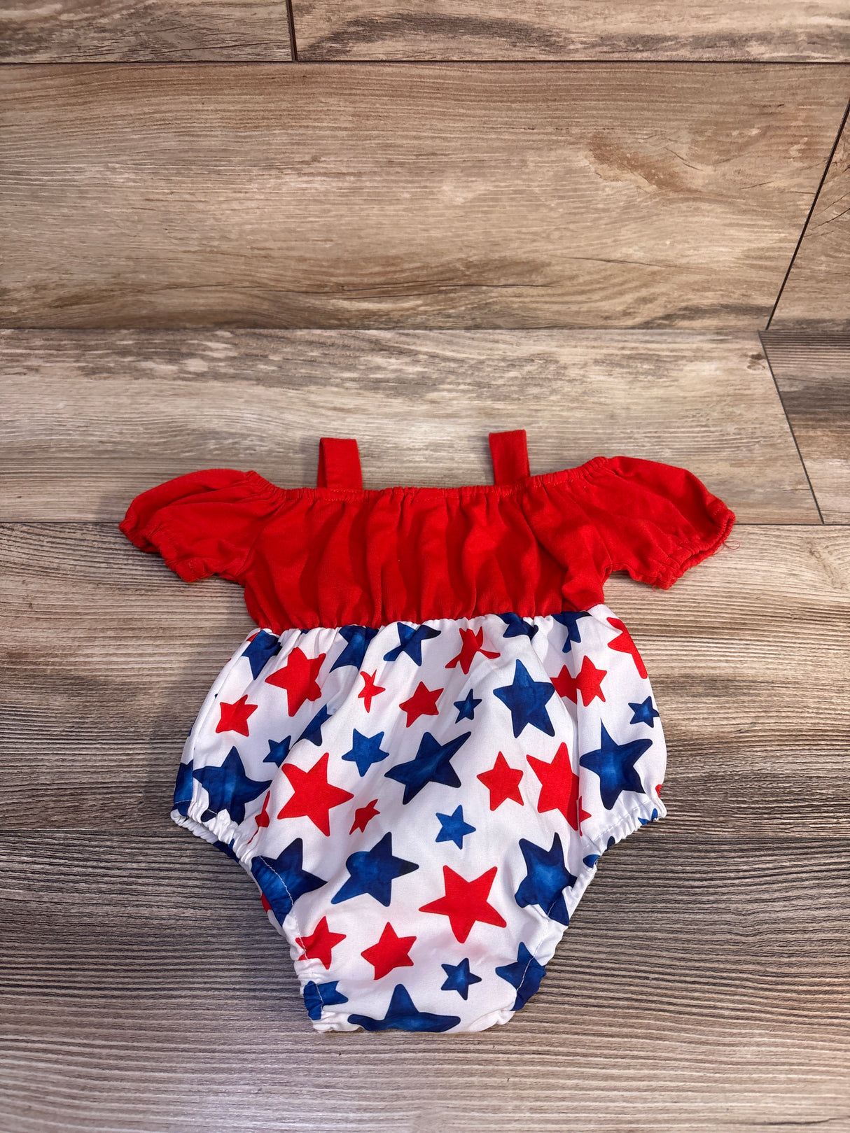 Shein Off-Shoulder Star Print Romper Red sz 3-6m