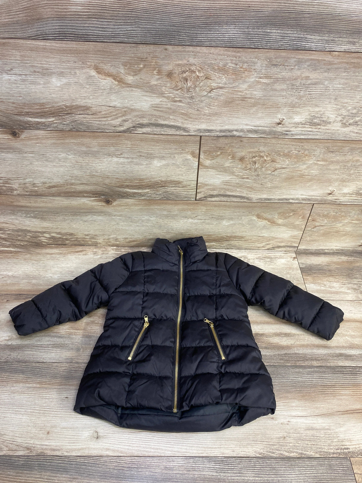 H&M Full Zip Puffer Coat Black sz 3T