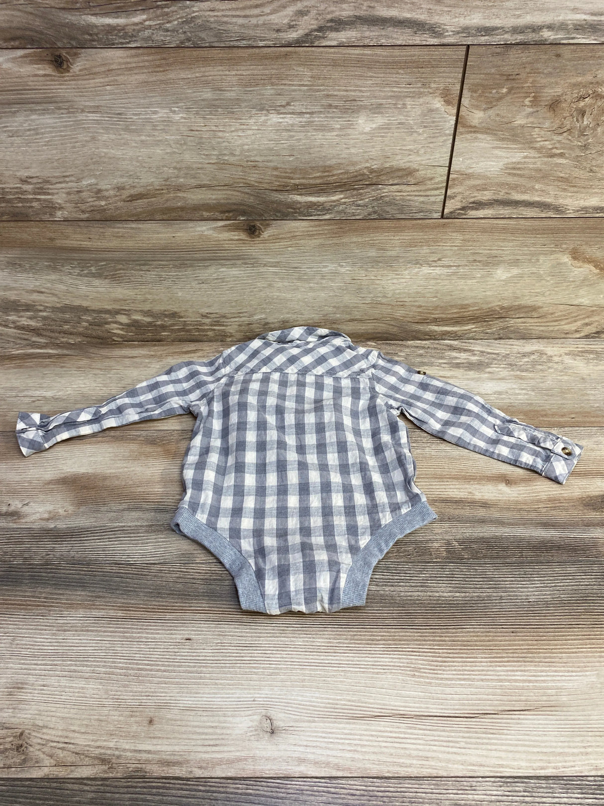 Me & Henry Plaid Woven Onesie Grey sz 18-24m - Me n Mommy To Be