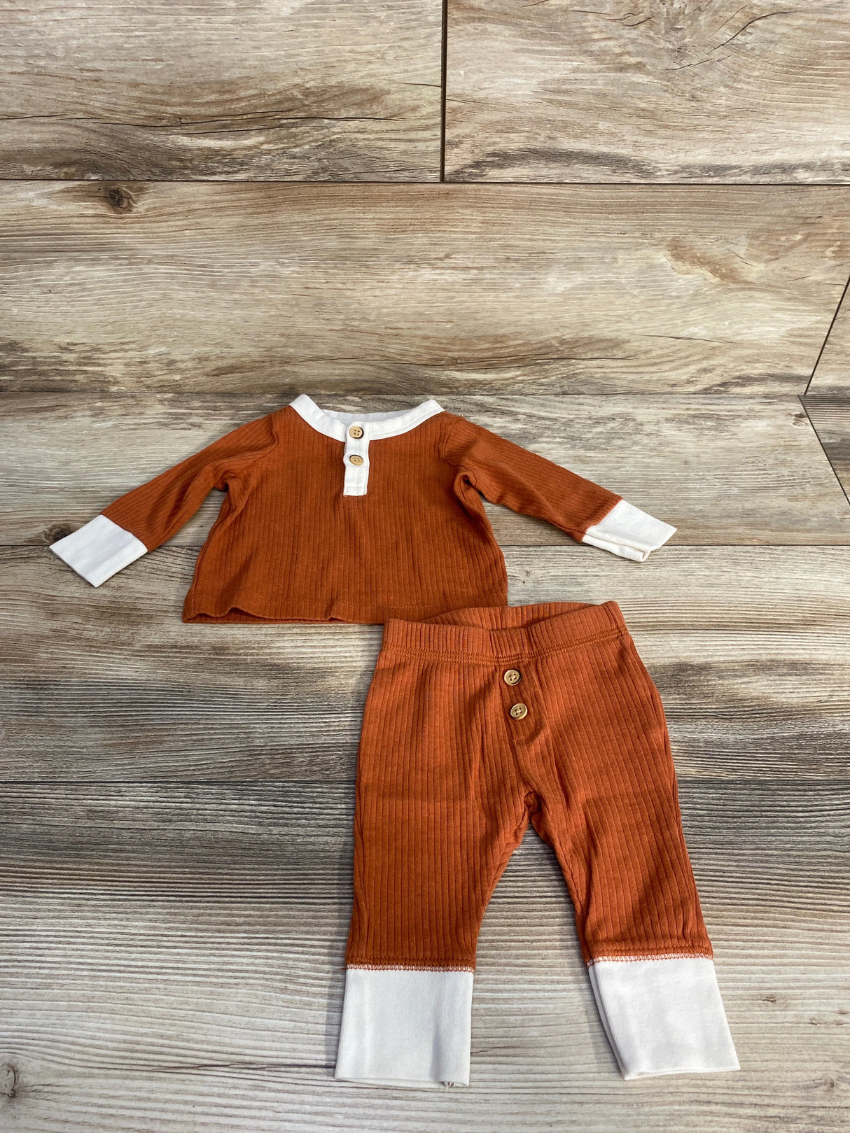 Cat & Jack 2pc Ribbed Shirt & Pants Set Rust sz Newborn