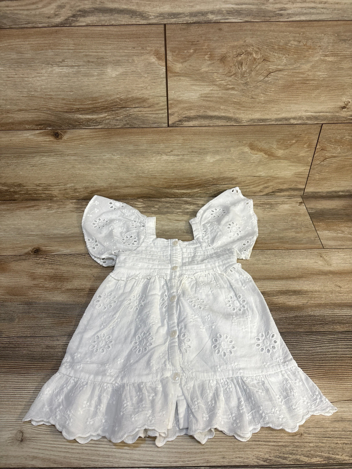 Zara Eyelet Trim Dress White sz 12-18m