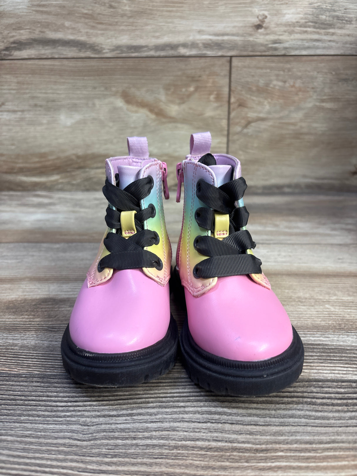 Cat & Jack Amaya Combat Boots Rainbow Pink sz 5c