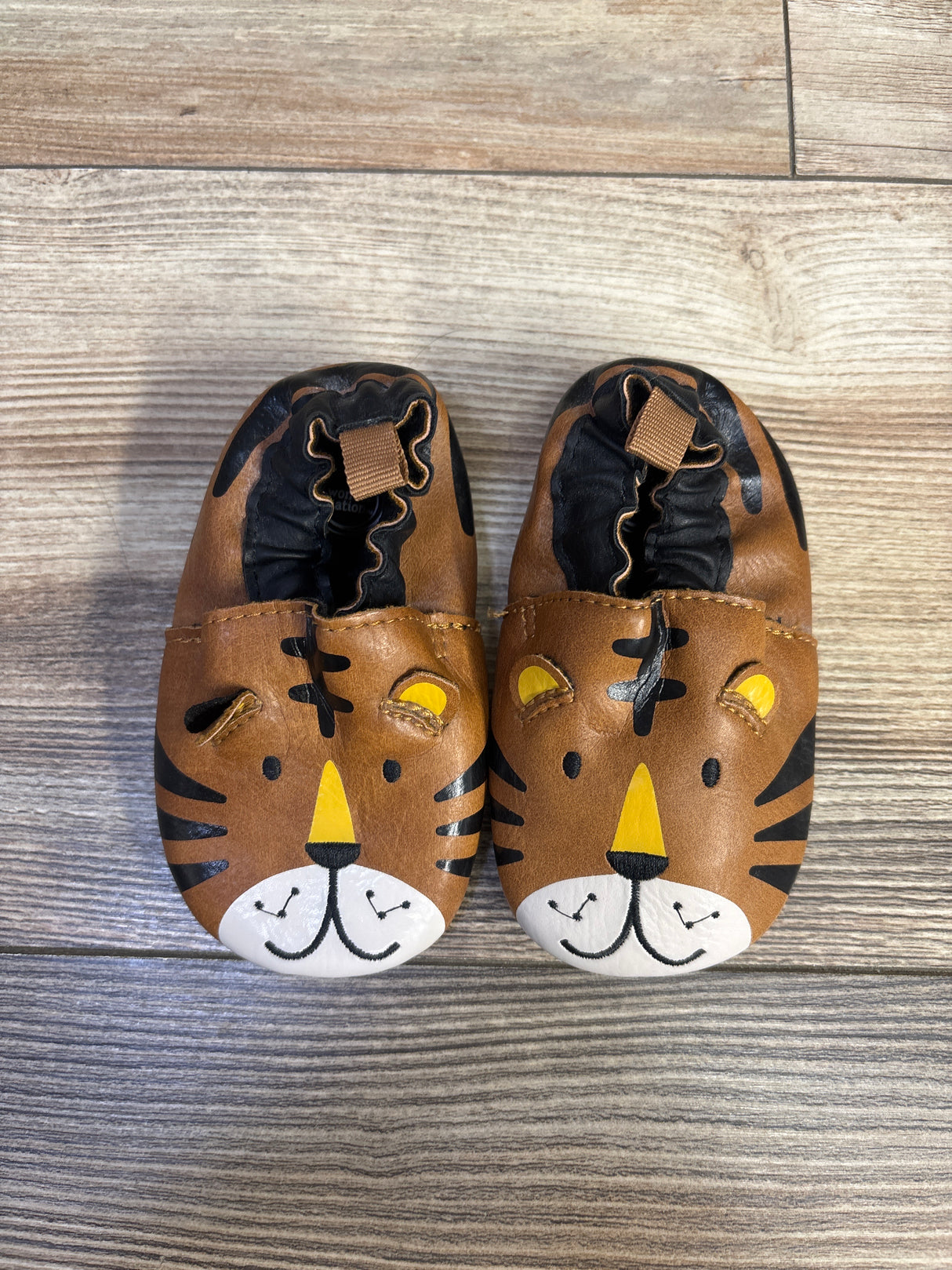 Wonder Nation Faux Leather Tiger Soft Sole Shoes Brown sz 4c