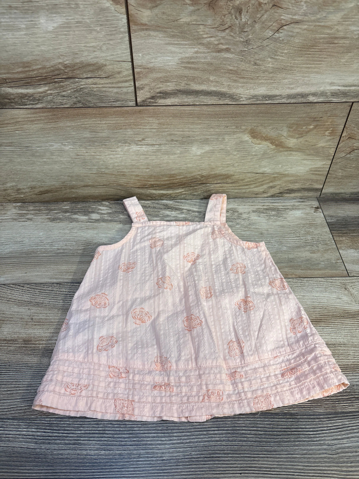 Carter's Shell Print Button Up Shirt Pink sz 3T