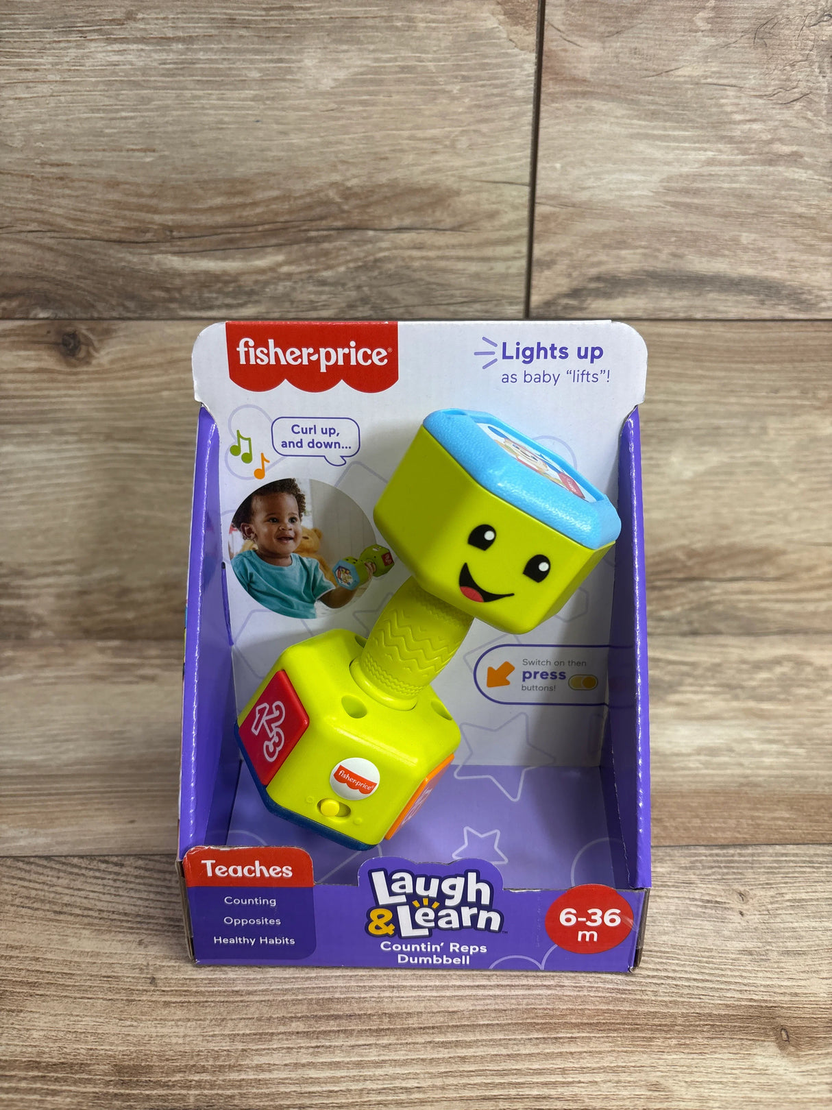 NEW Fisher Price Laugh & Learn Countin' Reps Dumbbell