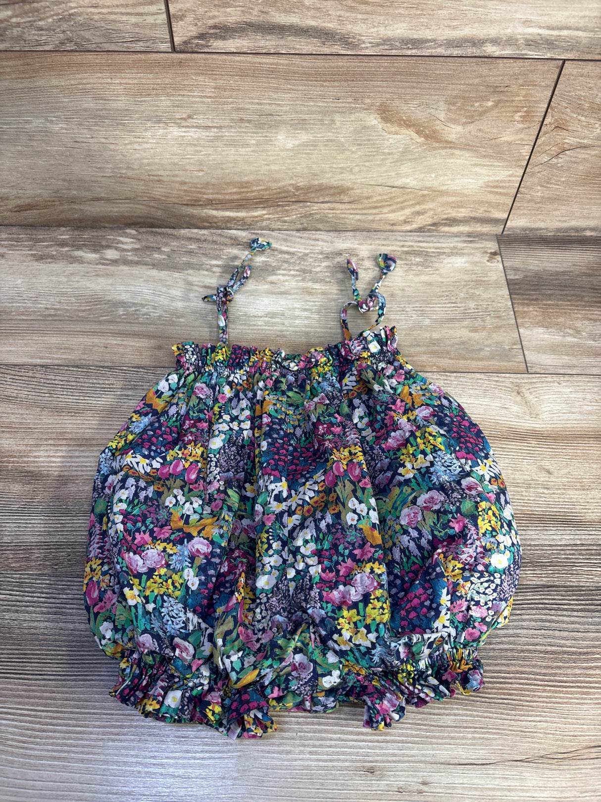 Little Goodall Floral Bubble Romper Navy sz 9m