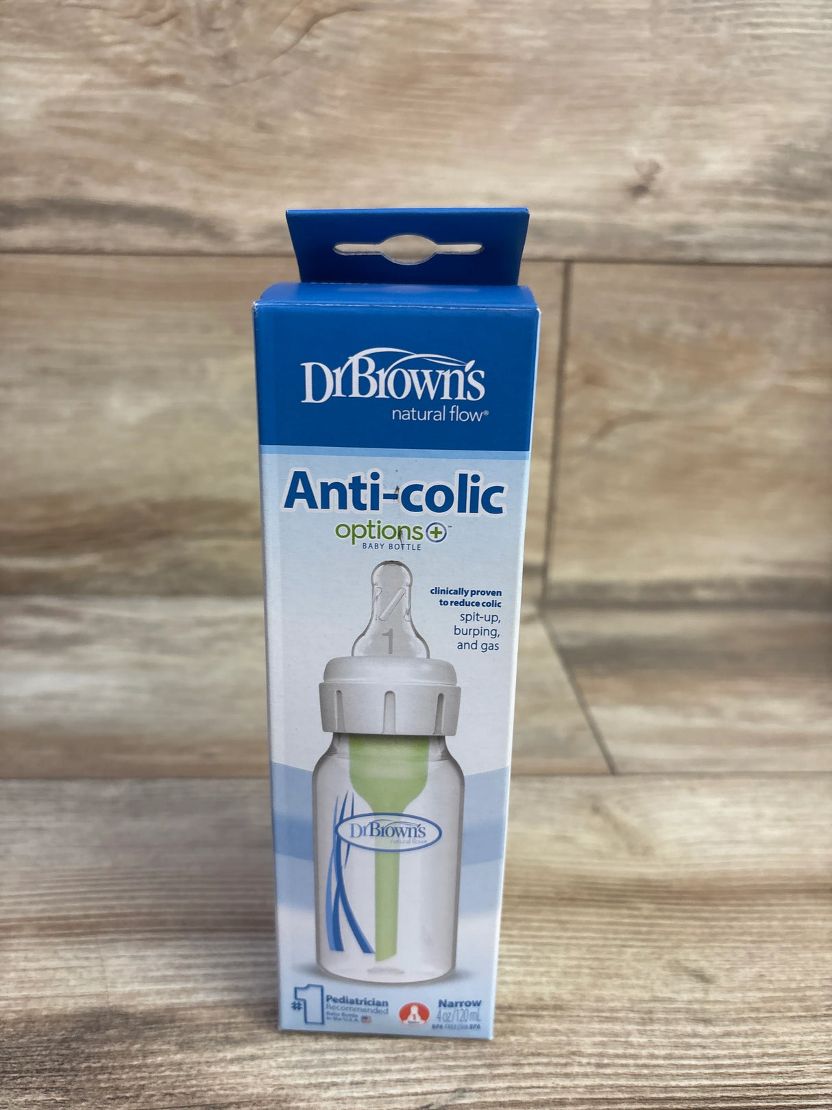 NEW Dr. Brown's Narrow Baby Bottle w/ Level 1 Slow Flow Nipple, 4oz