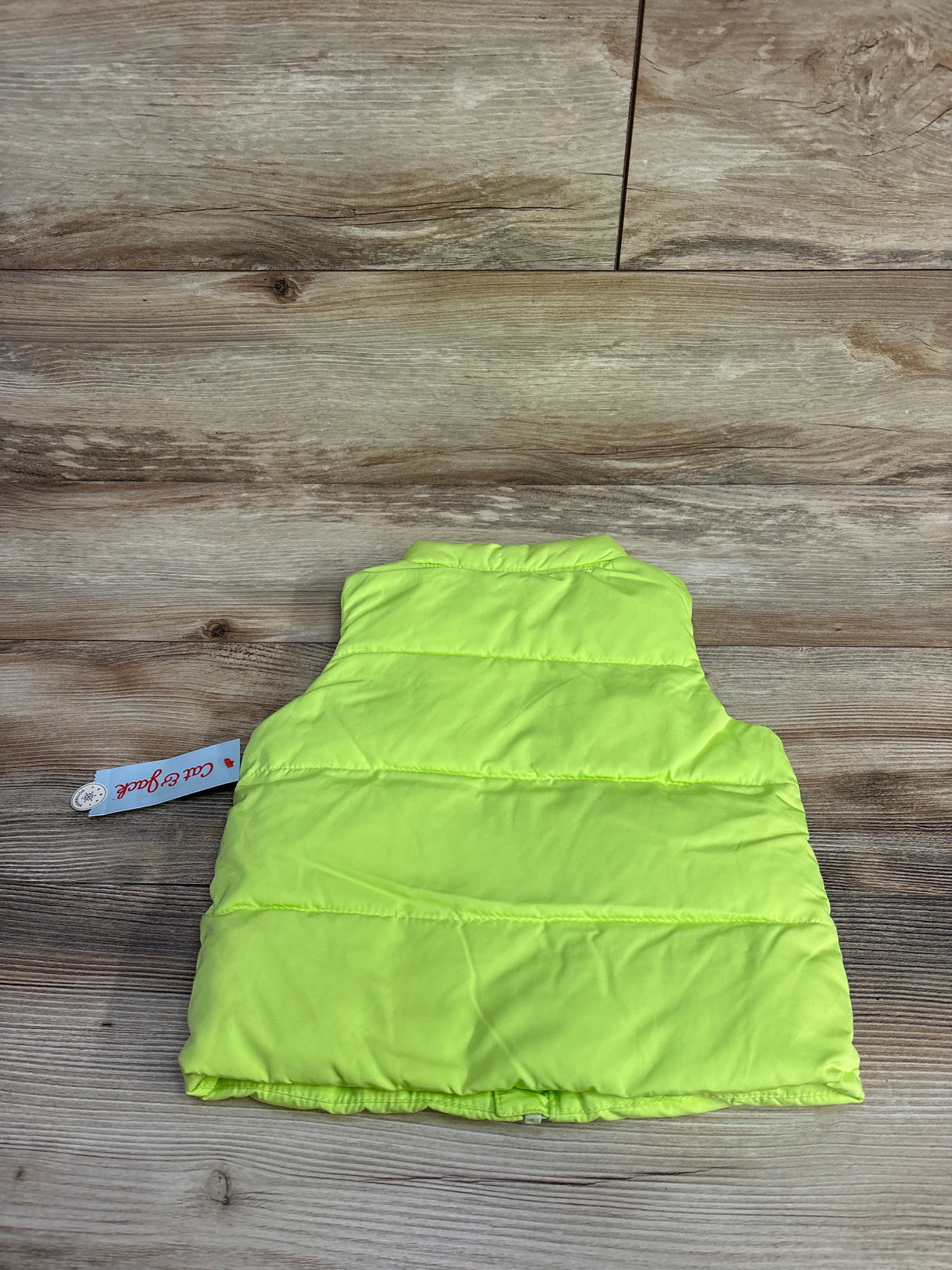 NEW Cat & Jack Puffer Vest Neon Yellow sz 2T