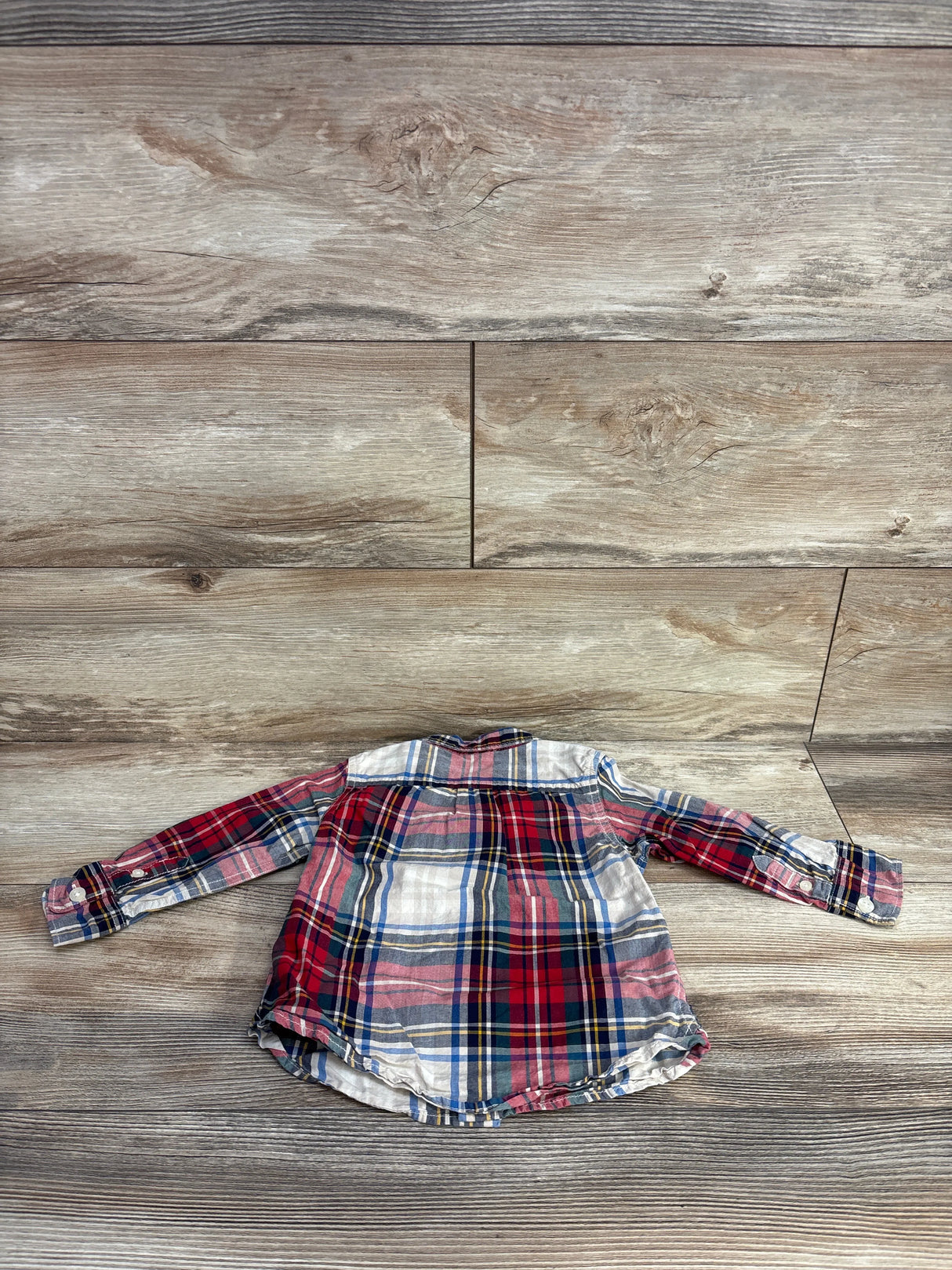 Baby Gap Plaid Button Up Shirt Red sz 18-24m