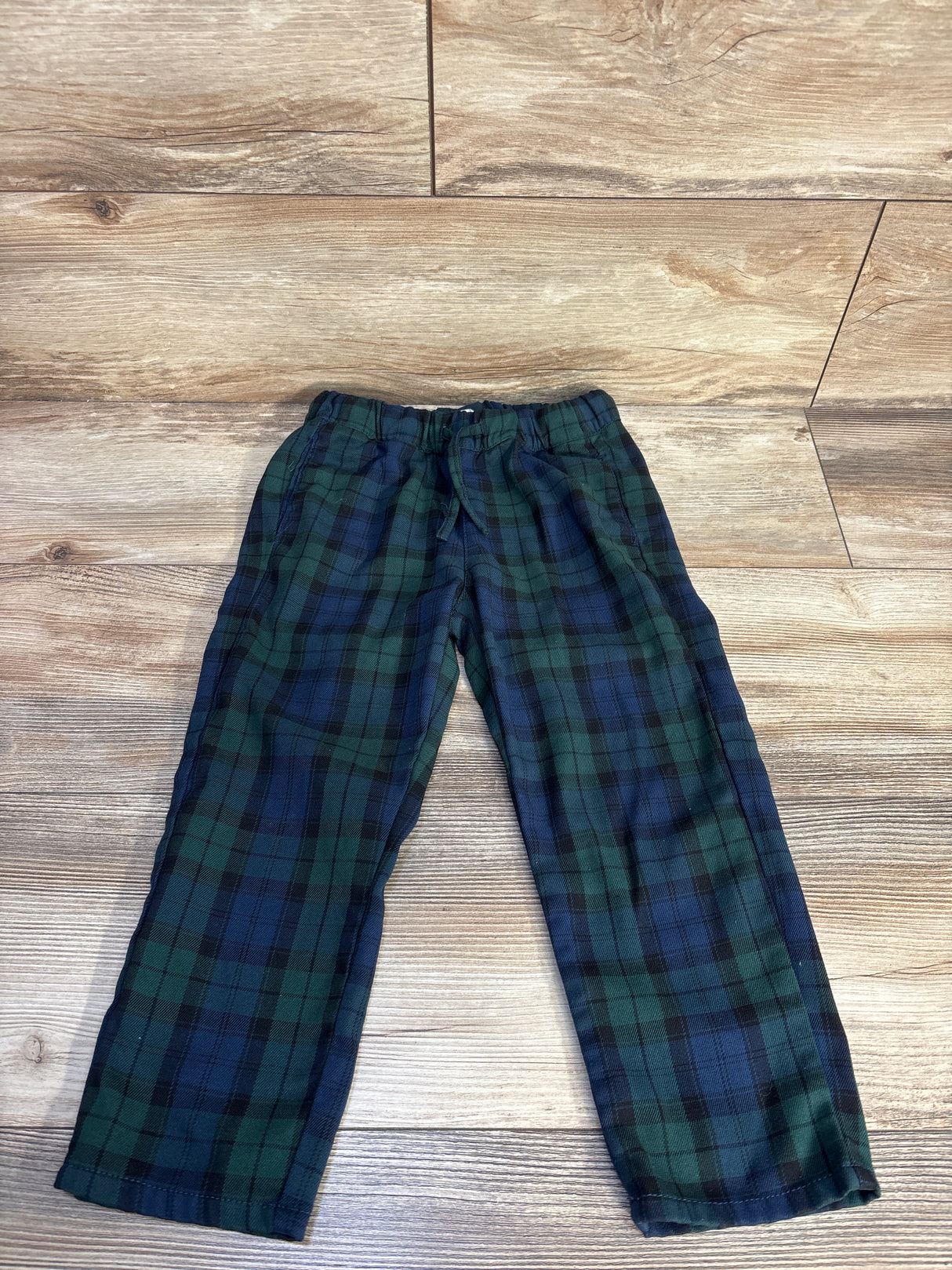 H&M Plaid Drawstring Pants Green sz 4T