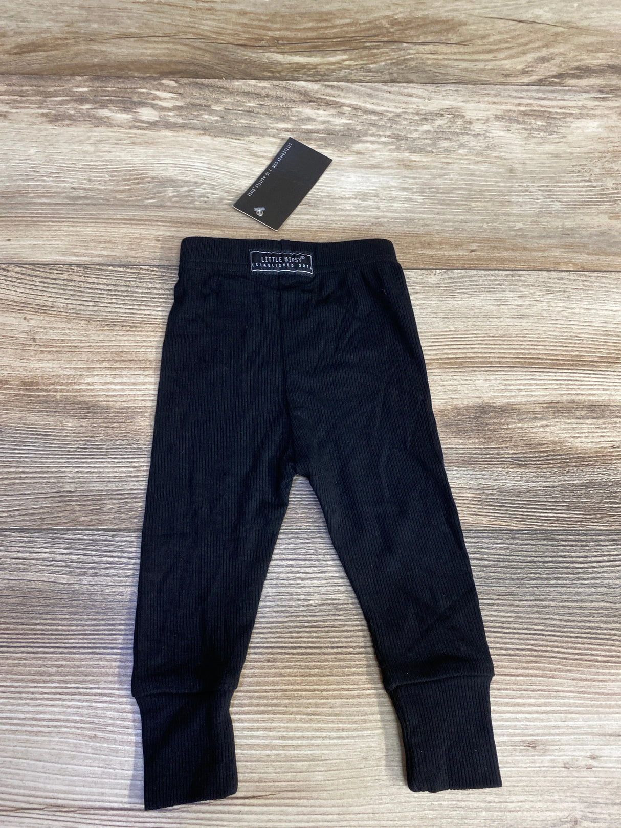 NEW Little Bipsy Ribbed Leggings Black sz 0-3m