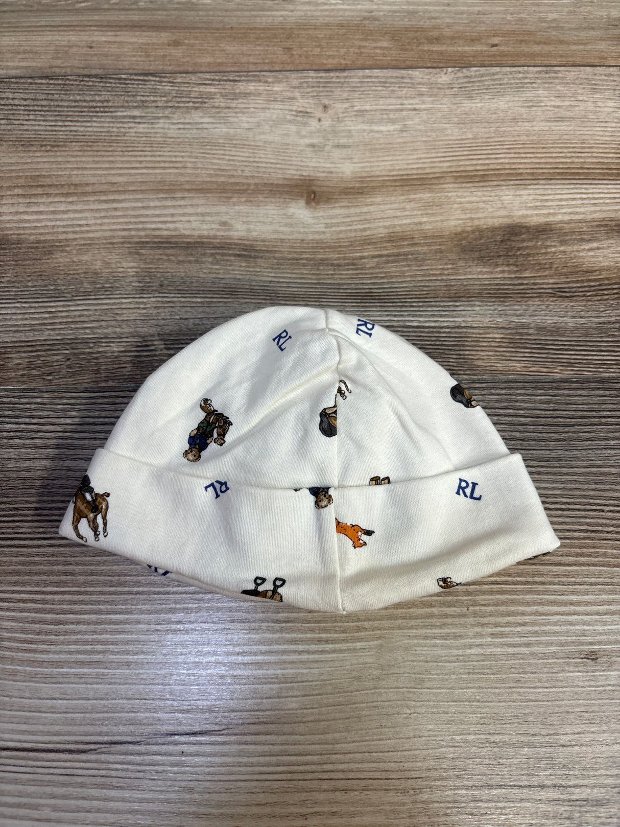 Ralph Lauren Fold Over Cap Ivory sz 0-9m