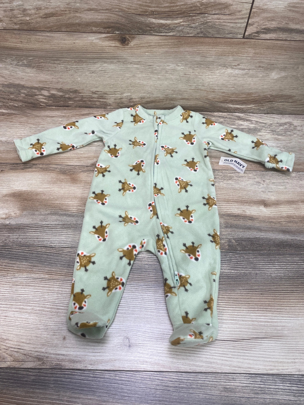 NEW Old Navy Reindeer Blanket Sleeper Green sz 3-6m - Me n Mommy To Be