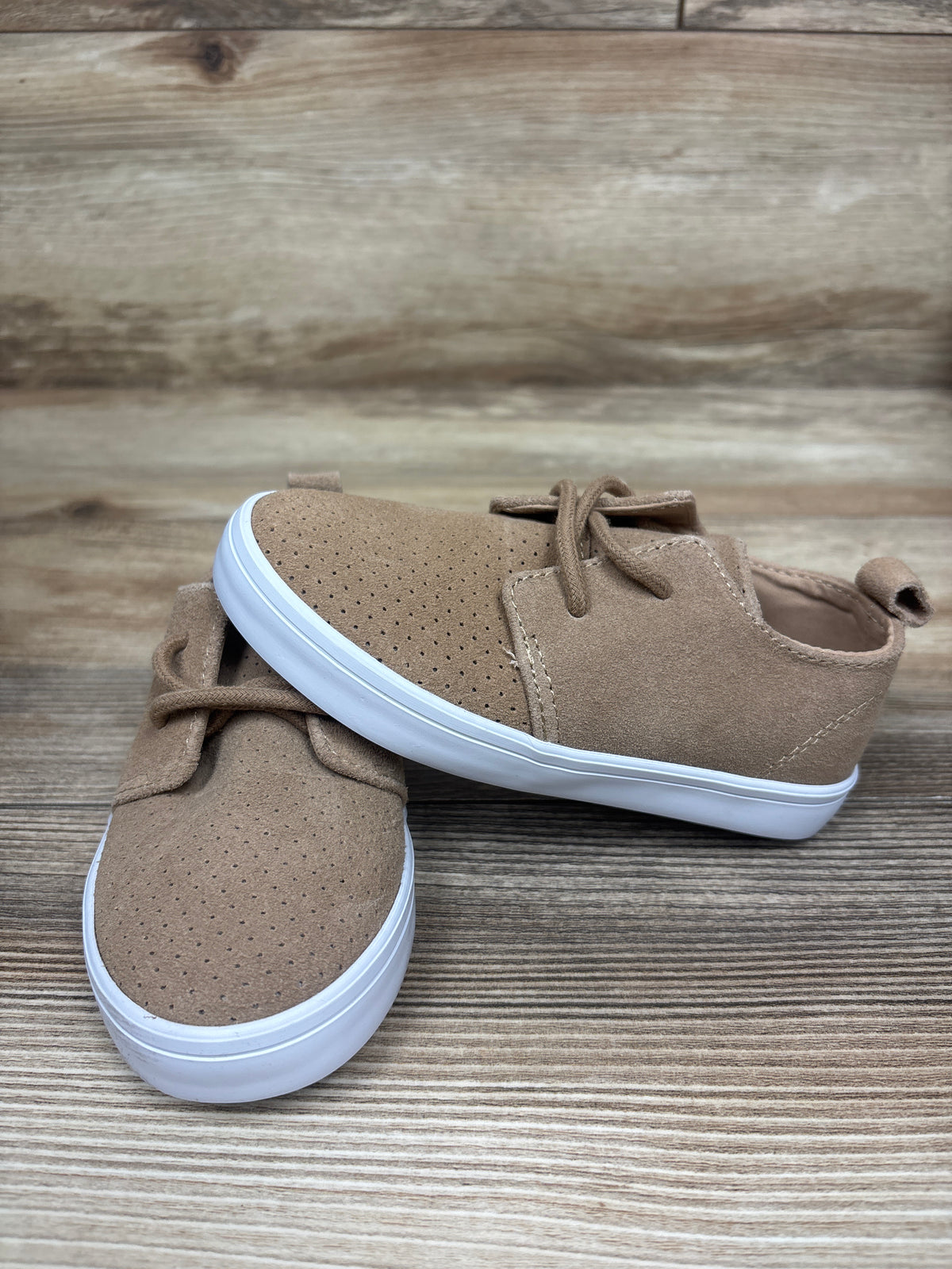 Janie & Jack Suede Perforated Sneakers Tan sz 9c