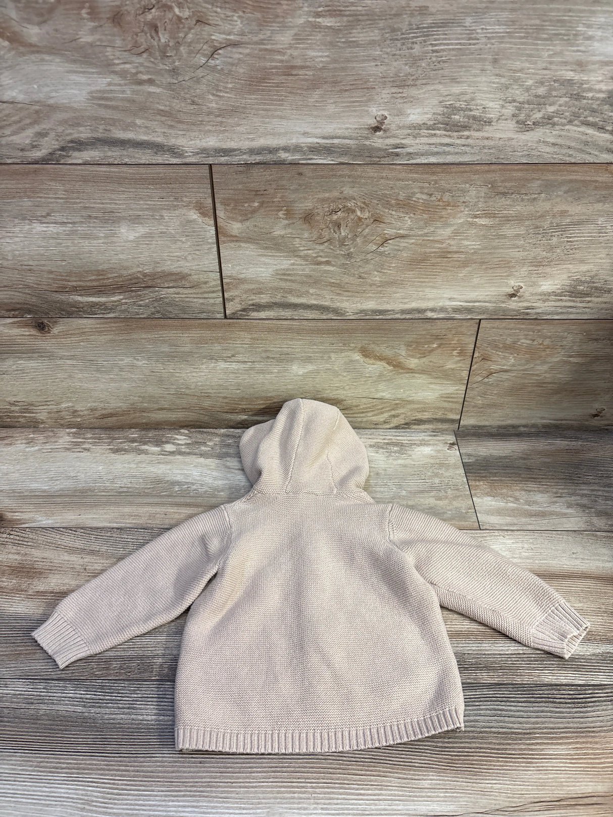 H&M Garter-Stitch Knit Hooded Cardigan Tan sz 6m
