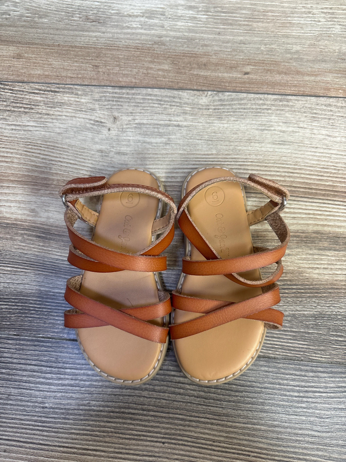 Cat & Jack Strappy Sandals Brown sz 6c
