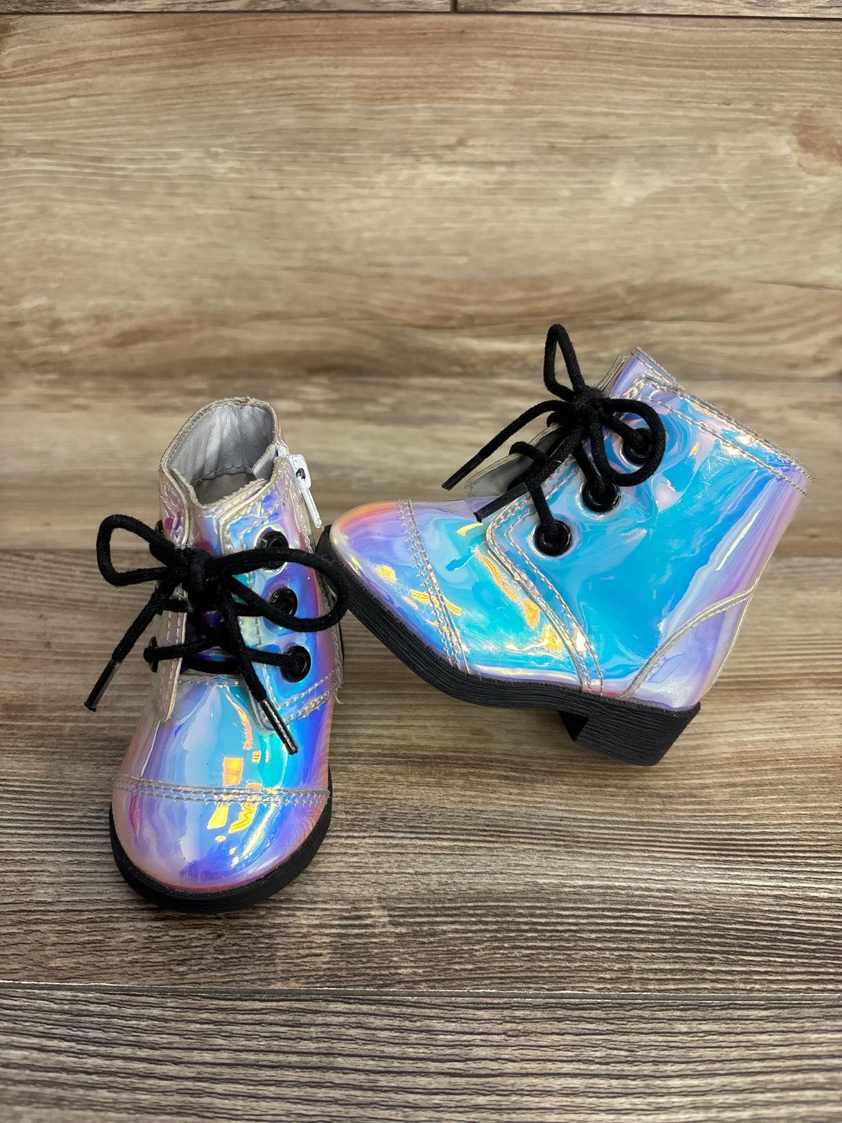 Wonder Nation Iridescent Shine Moto Booties sz 3c